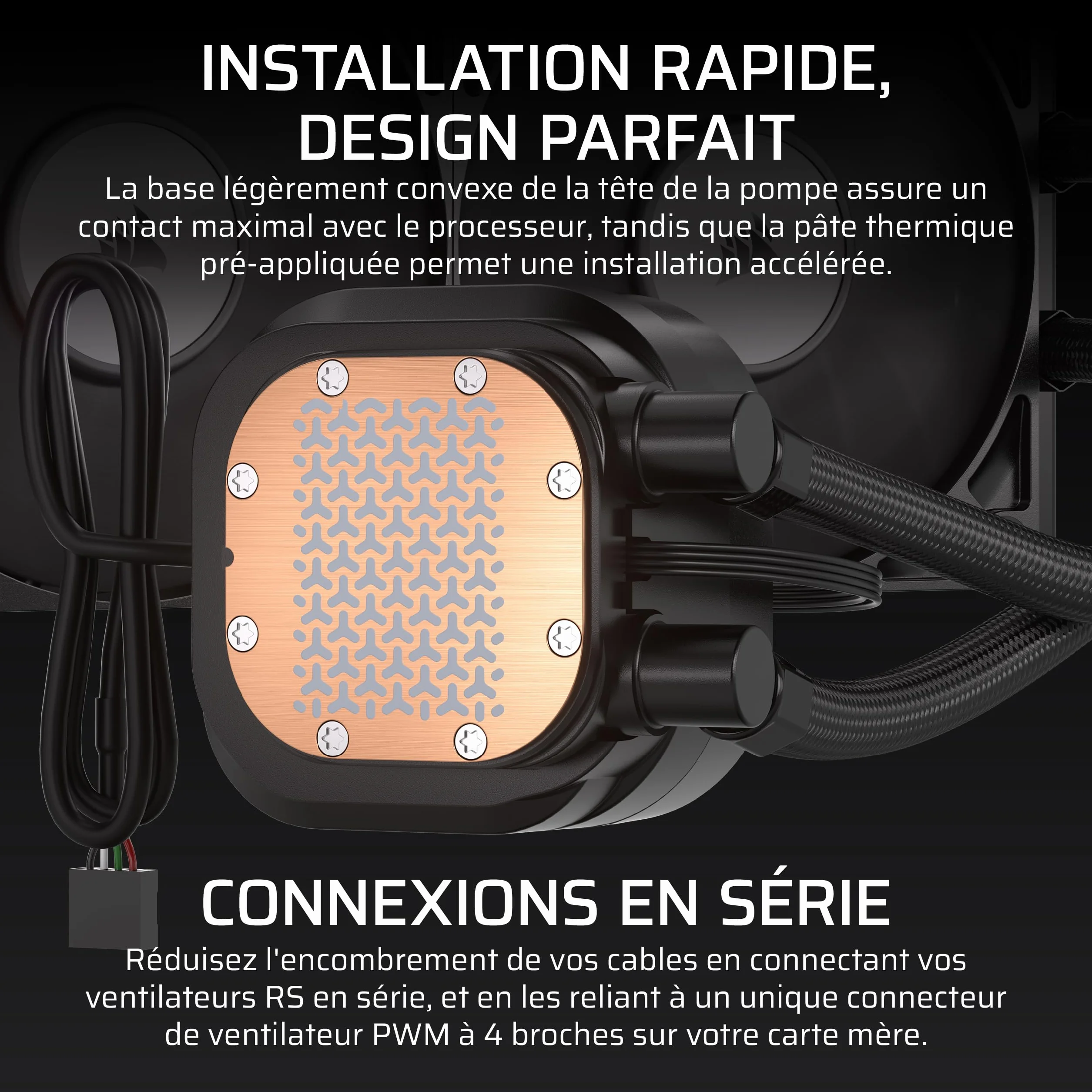 CORSAIR NAUTILUS 360 RS LCD AIO CPU Cooler Noir – Ecran LCD IPS 5.3cm, Radiateur 360mm, Intel LGA 1851/1700, AMD AM5/AM4