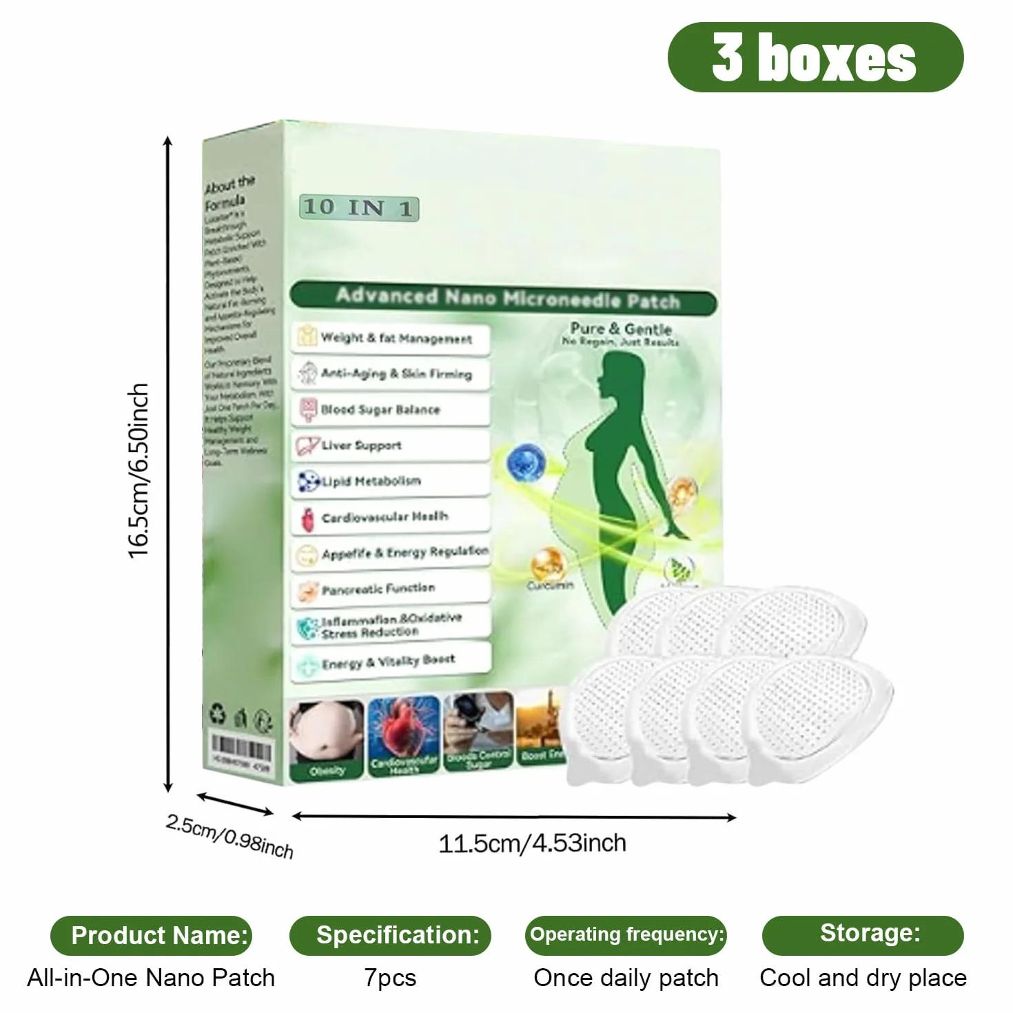 Moringa Patch Minceur 10 en 1, Patch Nano Minceur, Ingrédients Naturels, Patch Corporel Ultra Fin
