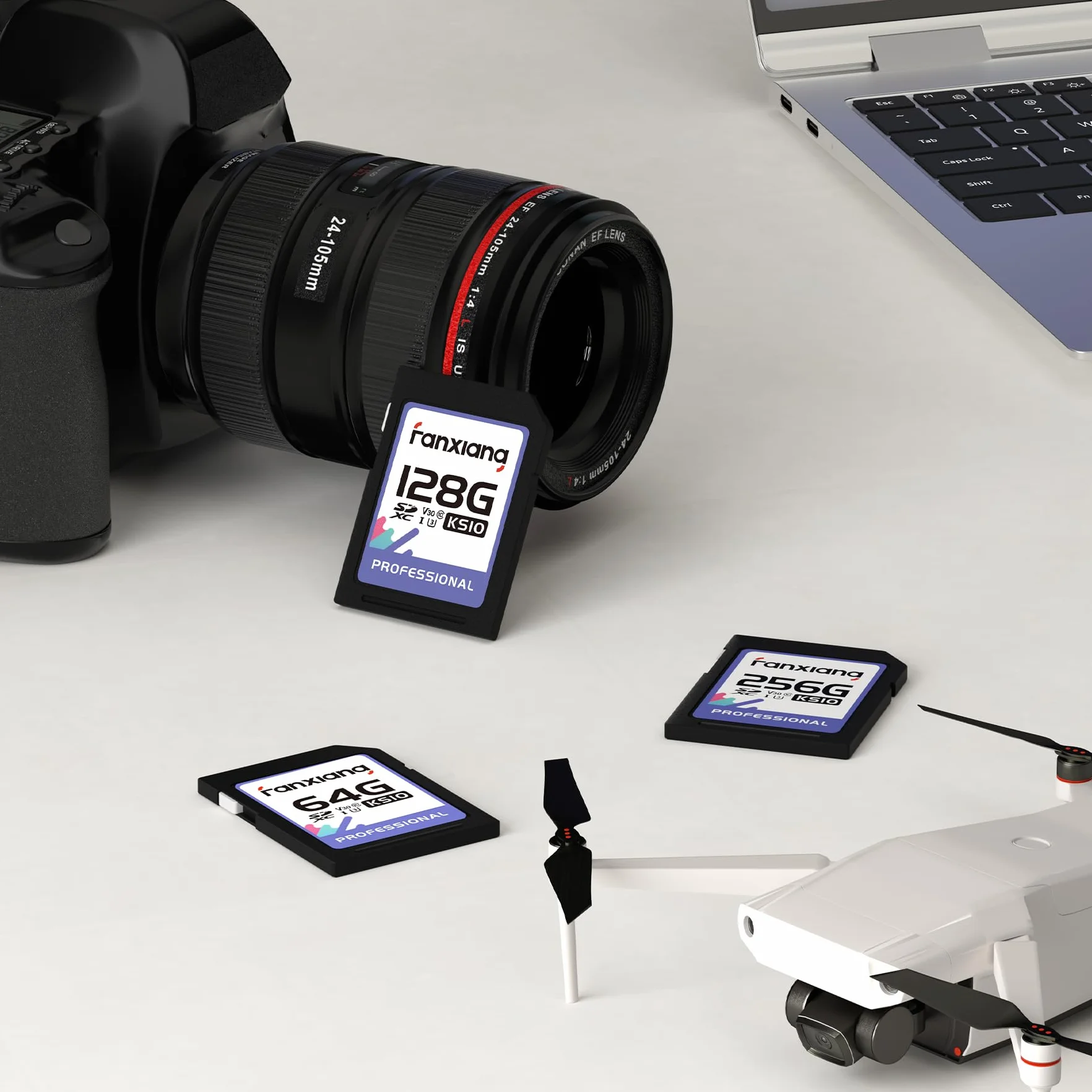 Fanxiang Carte SD 256 Go 100 Mo/s SDXC UHS-I V30 U3 Classe 10 pour Appareil Photo Vidéos 4K UHD