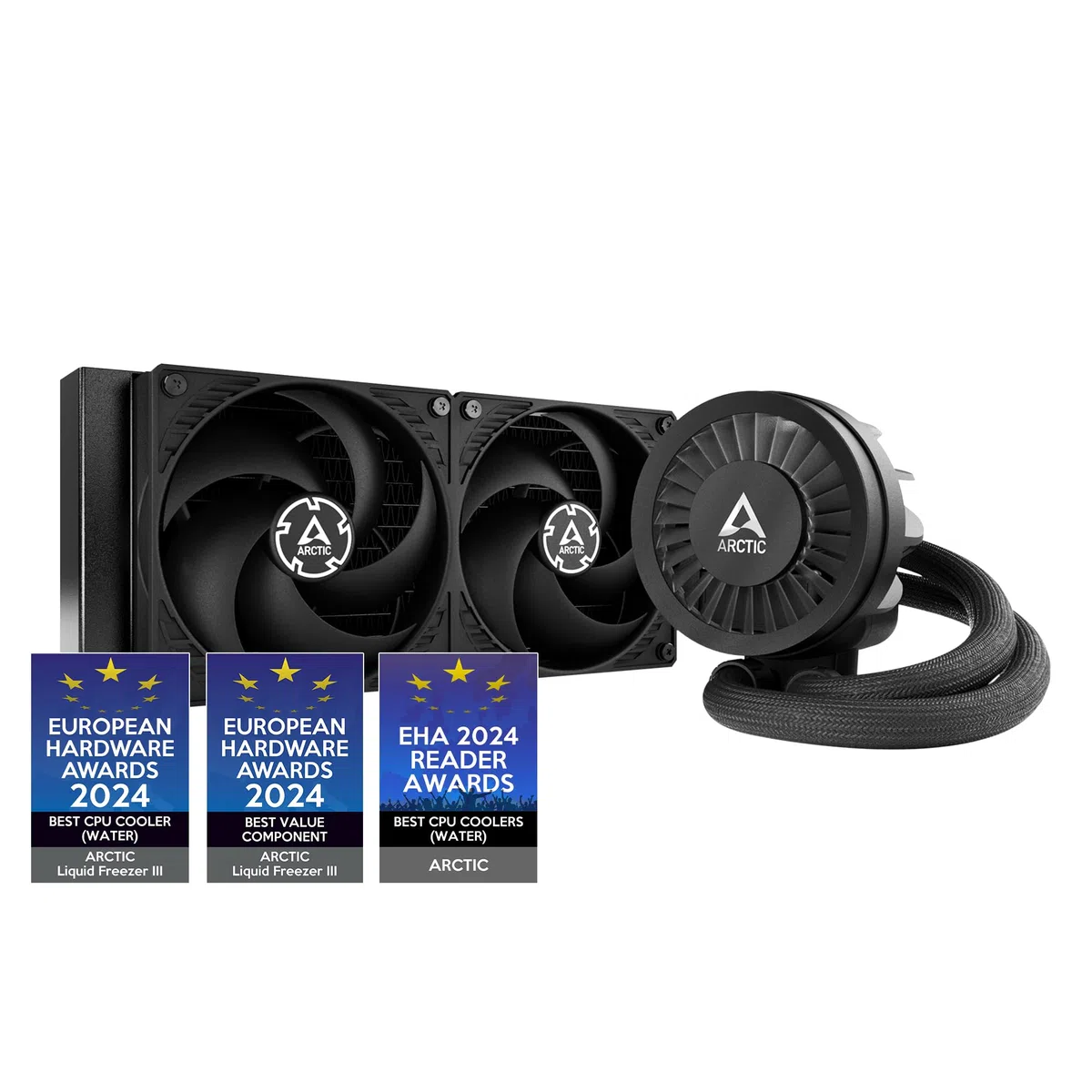 ARCTIC Liquid Freezer III 240 - PC à refroidissement par eau, refroidisseur d’eau tout-en-un pour processeur AIO, Compatible Intel LGA1851/1700 et AMD AM5/4, Pompe à commande PWM efficace - Noir