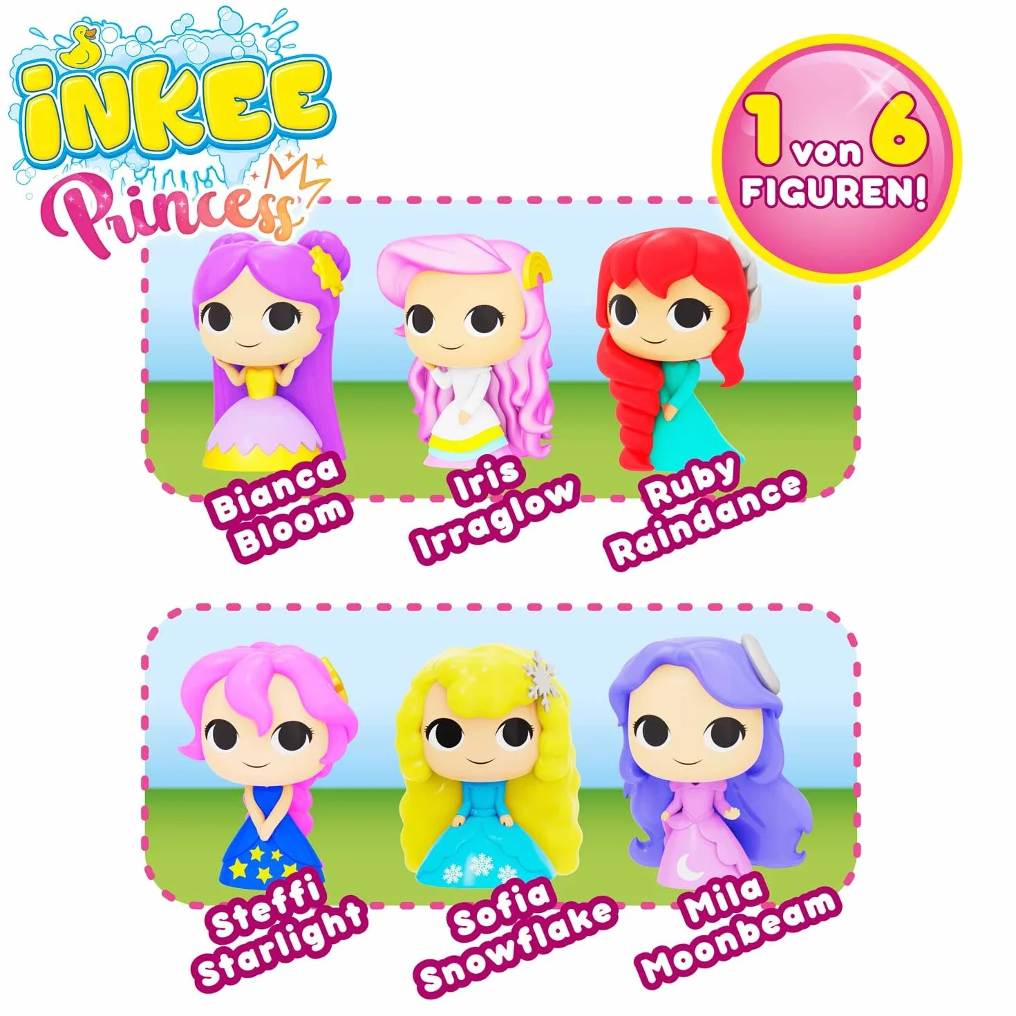 INKEE Bombe de Bain Enfant Princesse avec Surprise Figurine, 100g