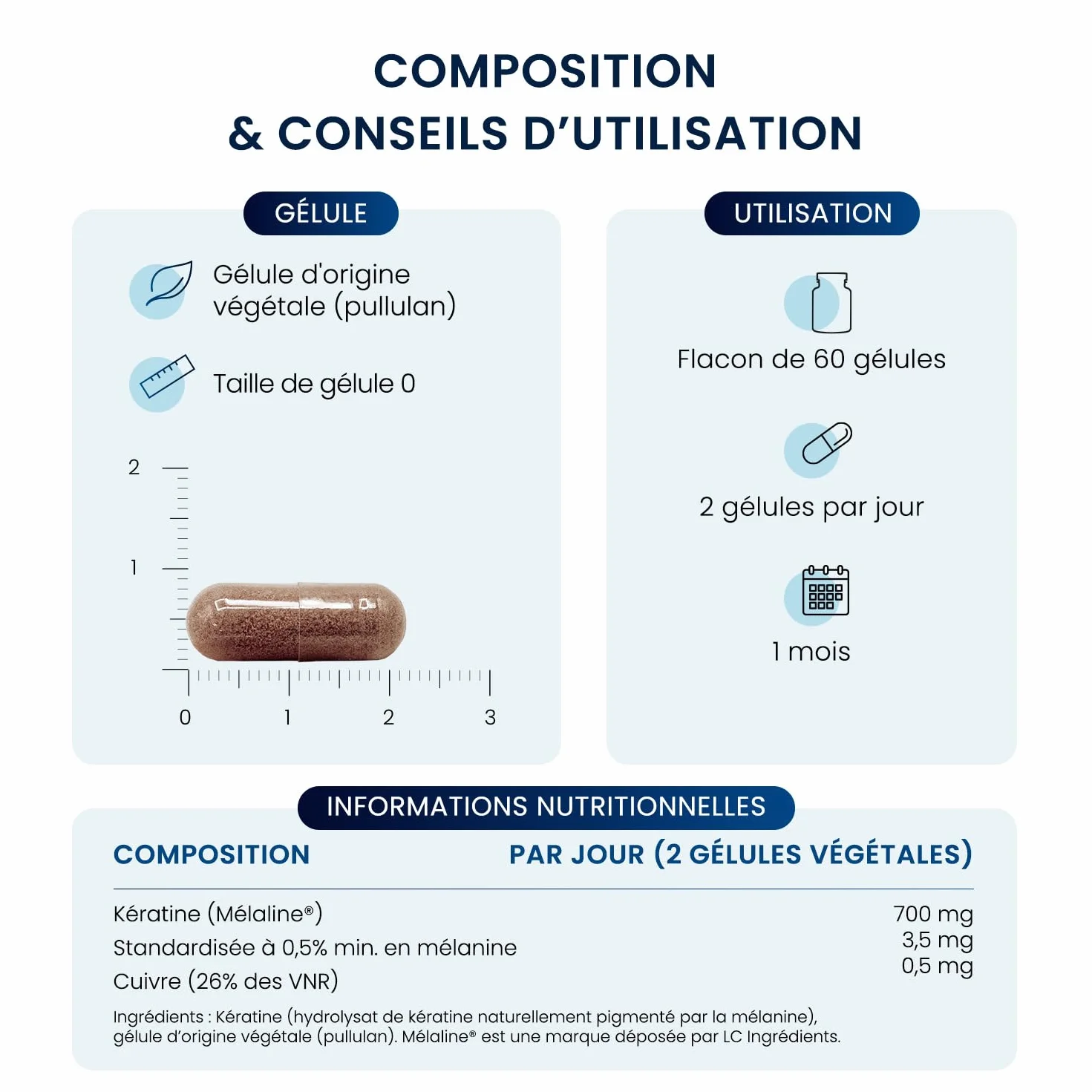 Dynveo Mélanine 350 mg 60 gélules Préparateur solaire Accélérateur de Bronzage Extrait breveté Mélaline® Biodisponibilité 96%