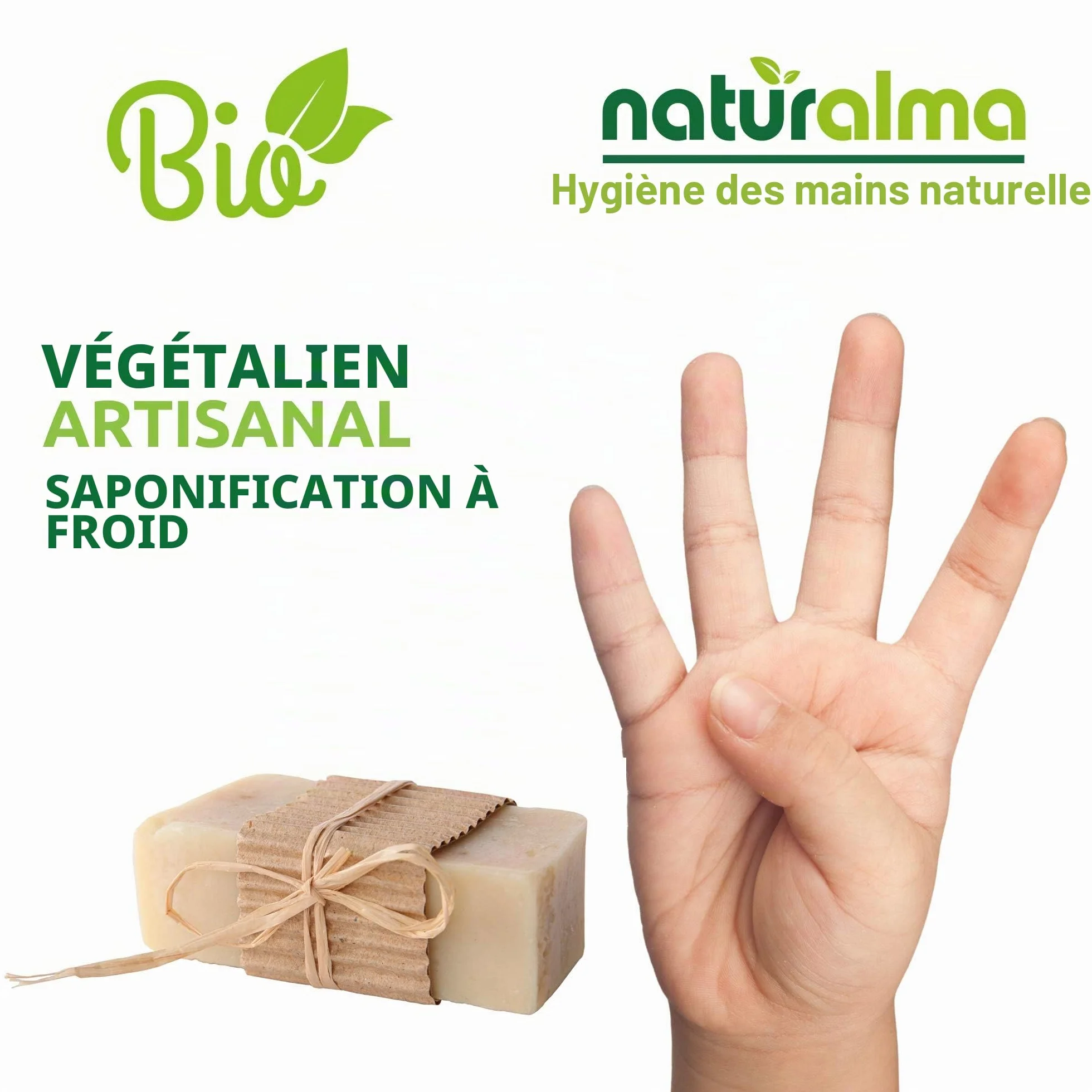 Savon artisanal végétal TEA TREE ET HUILE DE NEEM Bio 2 x 100g Naturalma