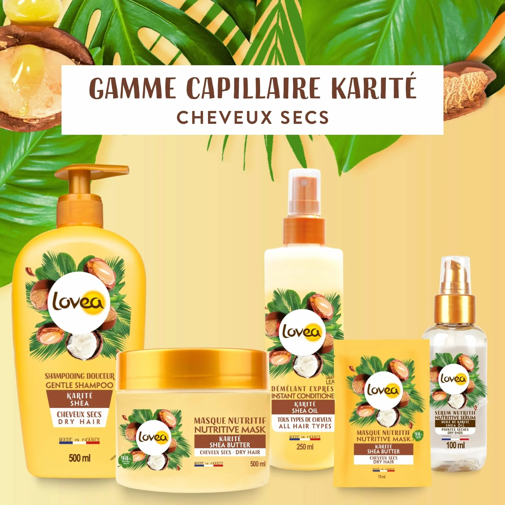 LOVEA Démêlant Express au Karité 250 ml Fabriqué en France