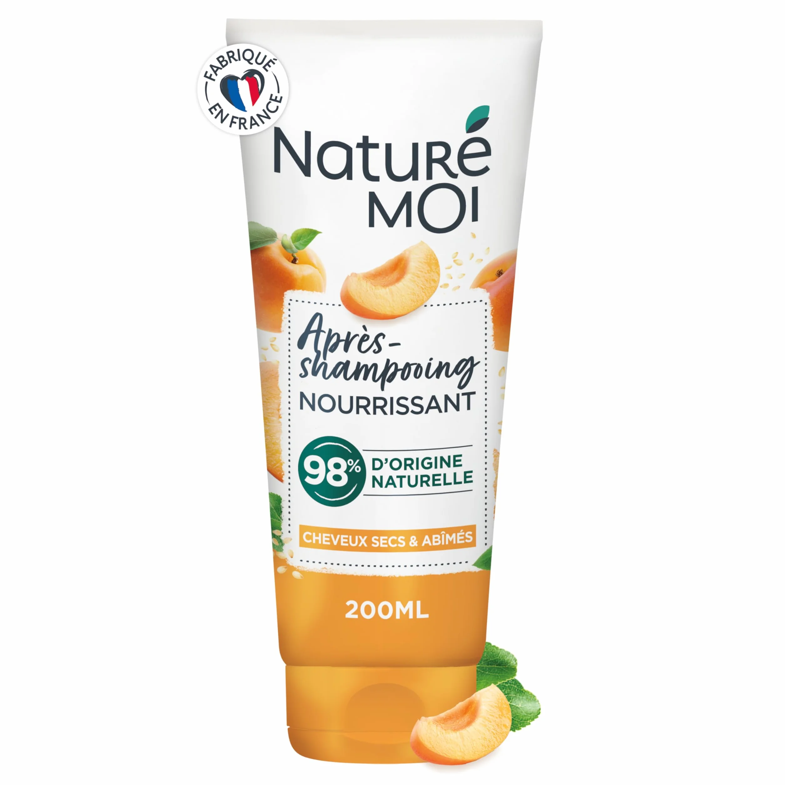 Naturé Moi Après Shampooing Sans Sulfate Nourrissant Démélant Cheveux Secs Abricot Huile de Sésame Bio 200 ml