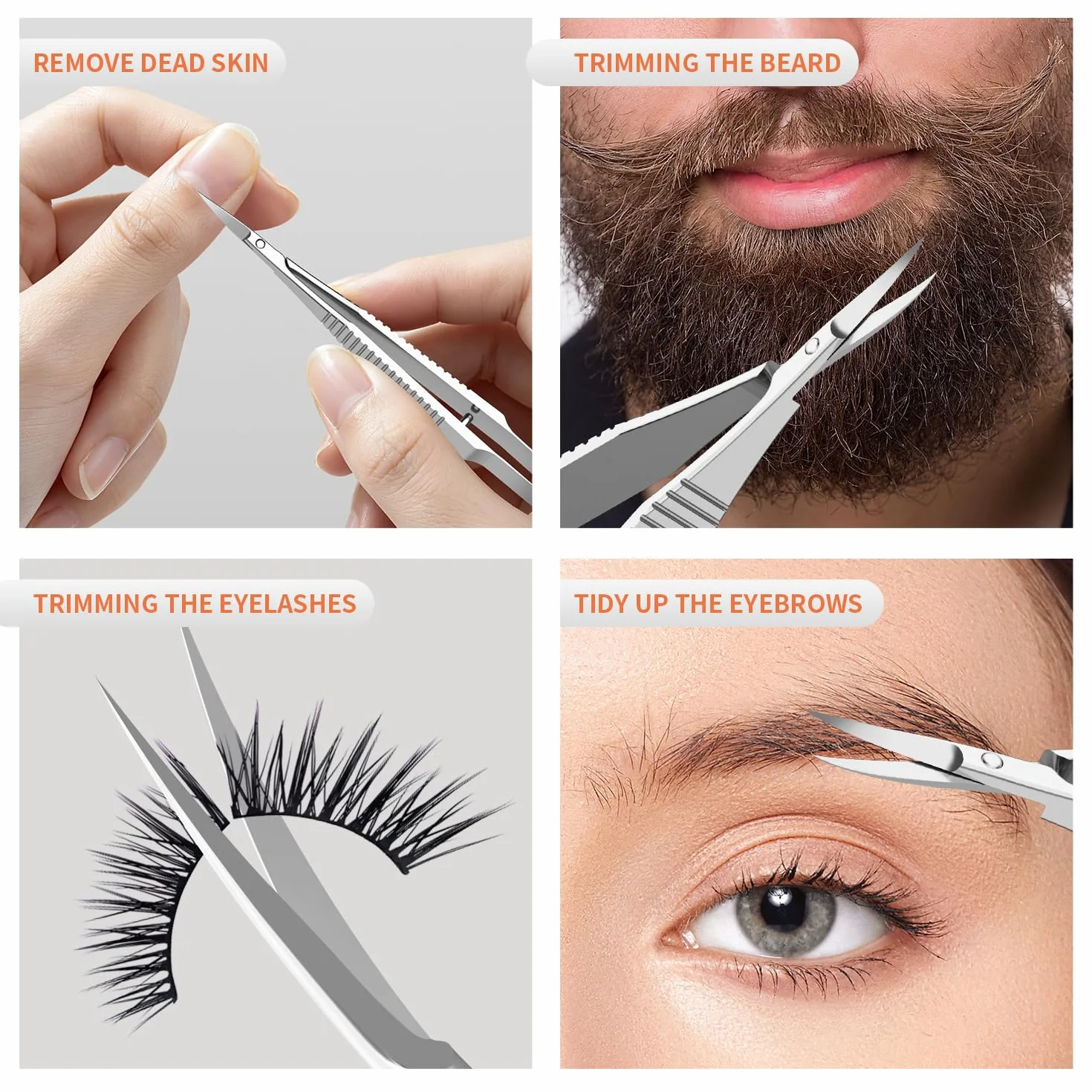 ZIZZON Ciseaux à cuticules Kit de toilettage professionnel pointe fine incurvée