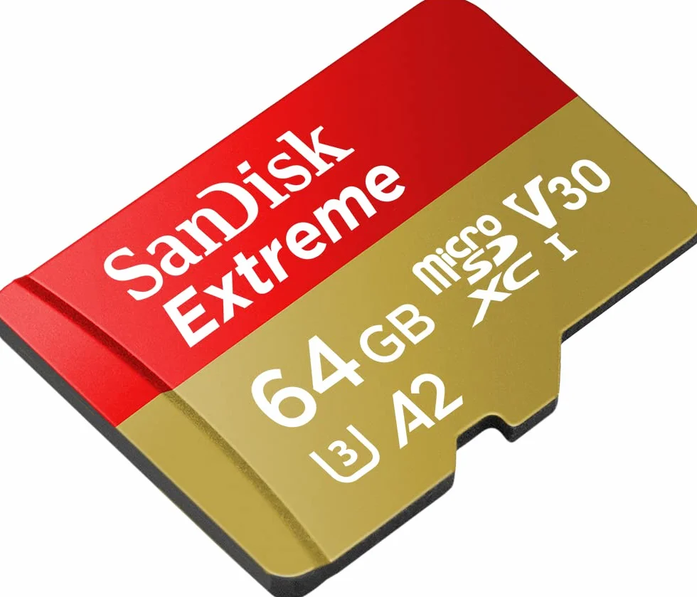 Carte SanDisk Extreme microSDXC 64 Go + Adaptateur SD A2 U3 V30 jusqu'à 170 Mo/s