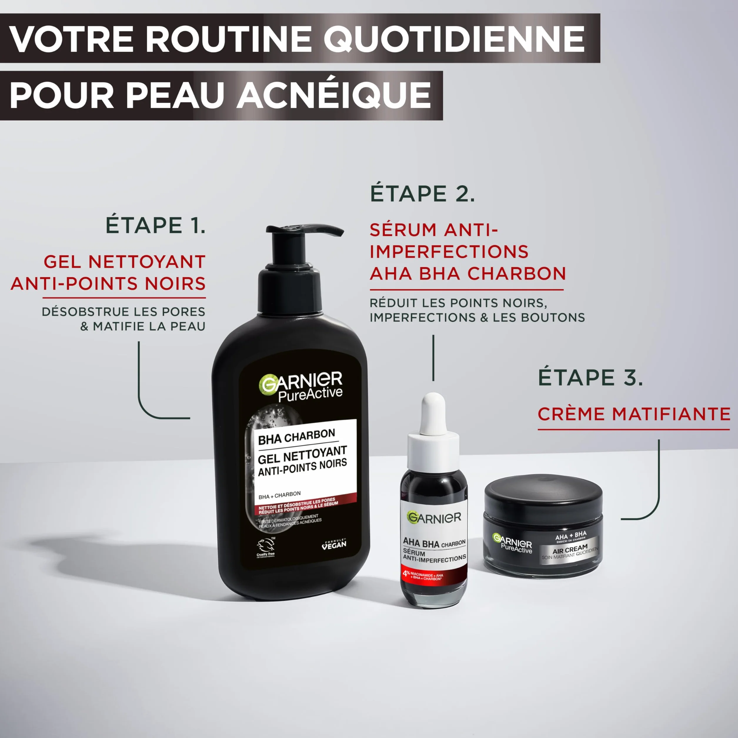 Garnier Pure Active Gel Nettoyant Charbon Anti-Points Noirs 250 ml