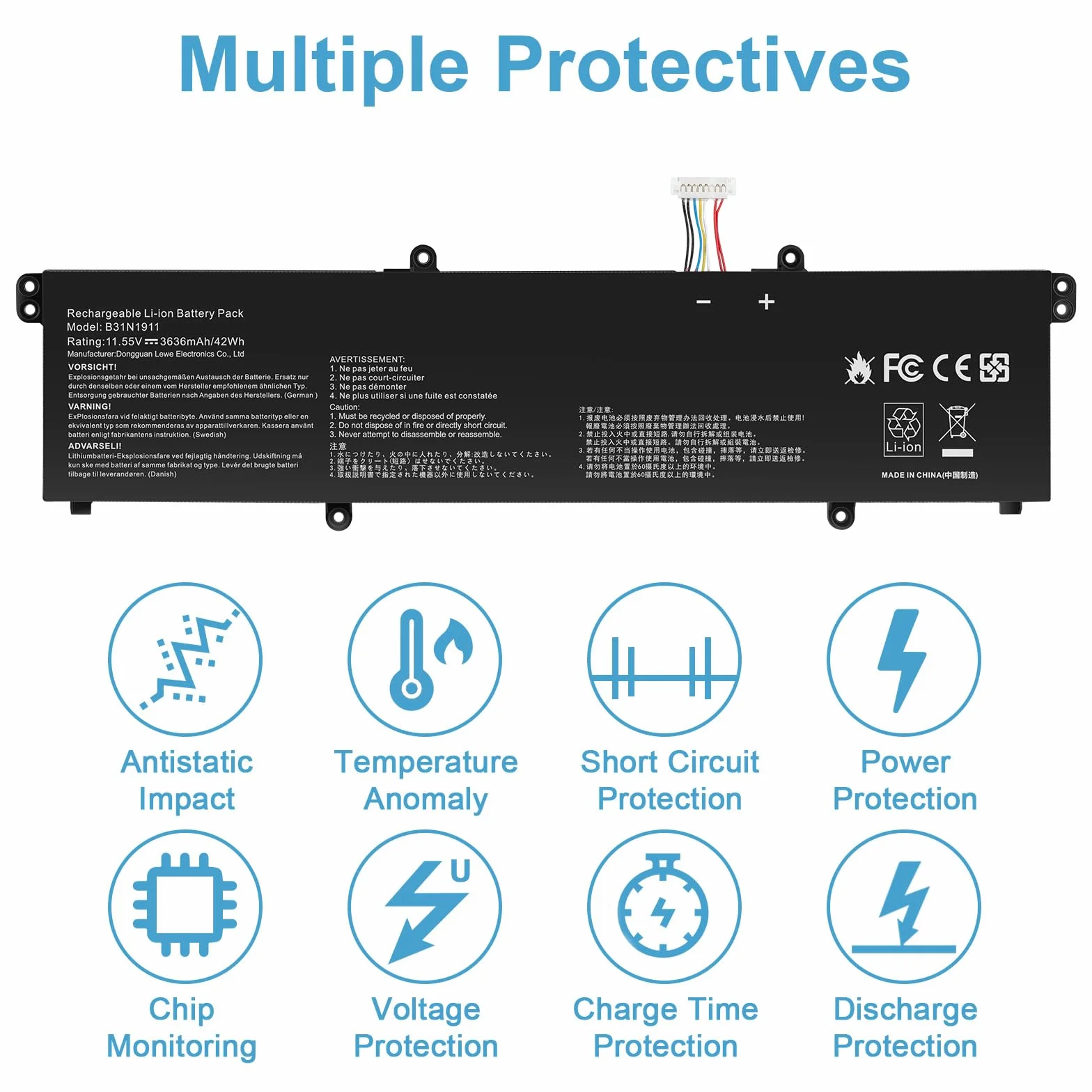 ASUNCELL B31N1911 Batterie d'ordinateur Portable pour ASUS VivoBook Flip 14 TM420IA M413 F413 X413FF 11.55V 42Wh