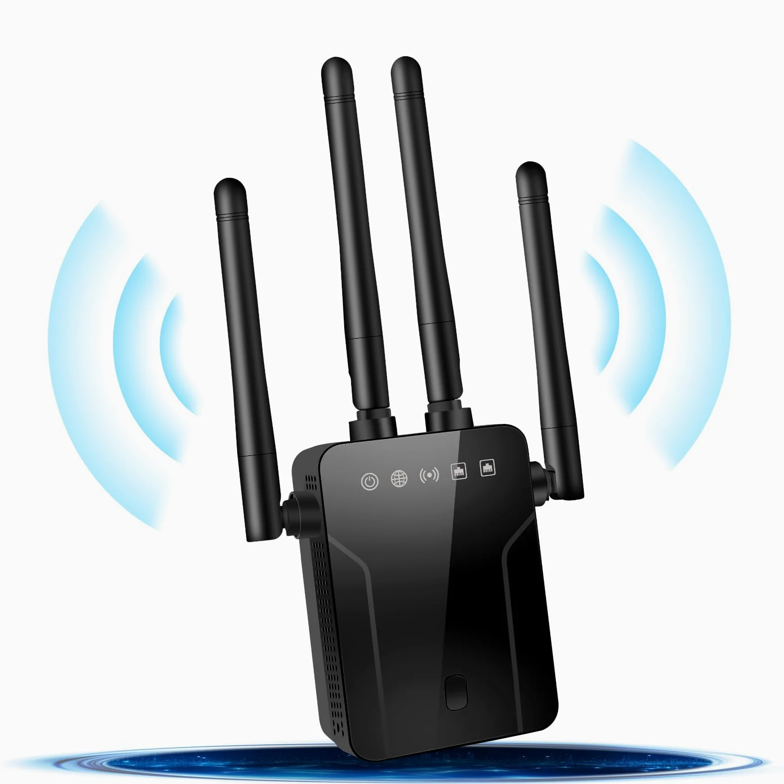 Amplificateur de signal WiFi pour la maison – Extension de portée WiFi 300 Mbit/s avec 4 antennes, couvre jusqu'à 600 m² et 35 appareils, amplificateur WiFi avec mode AP/répéteur, amplificateur
