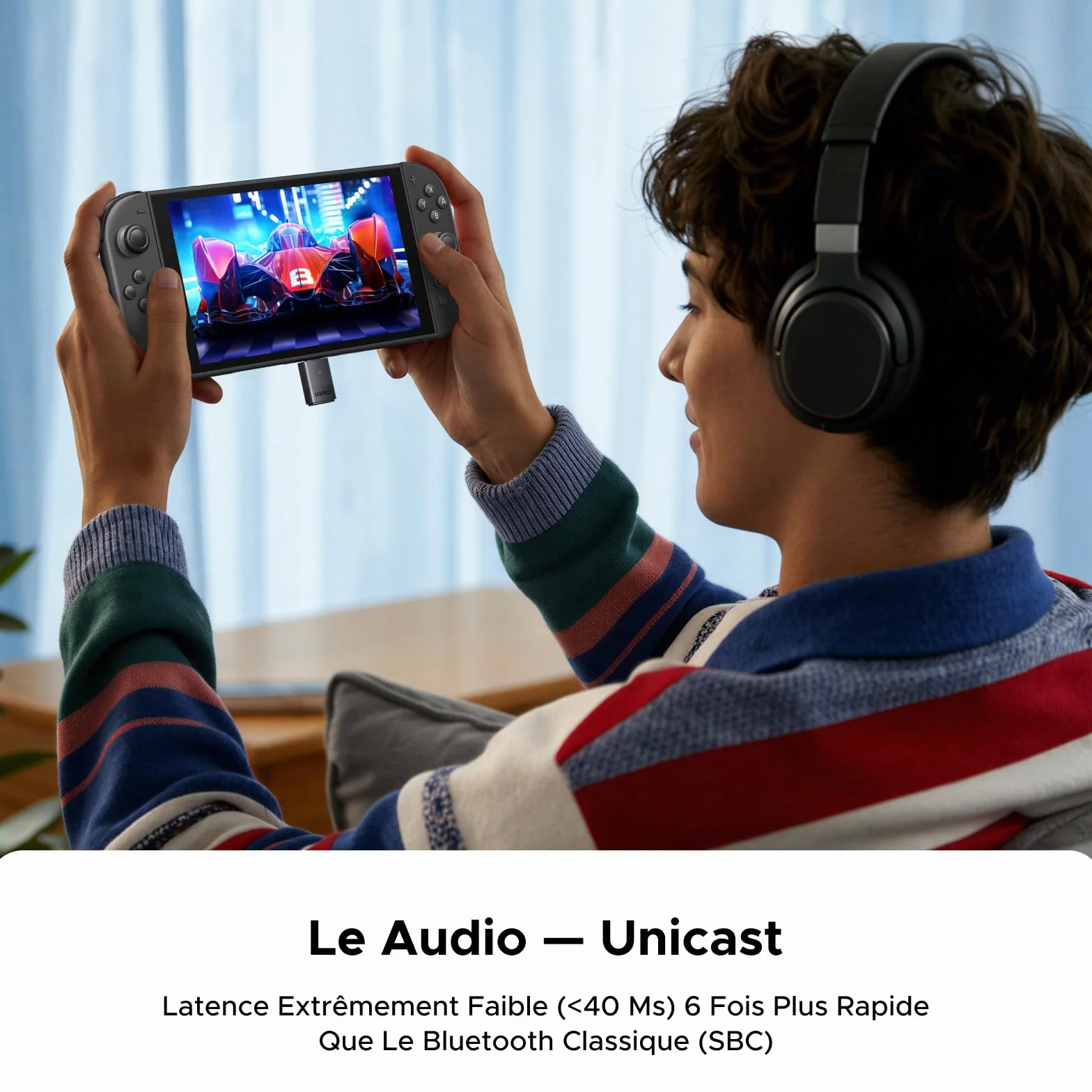UGREEN Bluetooth 6.0 USB C Audio Dongle Adaptateur Faible Latence Auracast pour Switch 2 PS5 PS4 PC