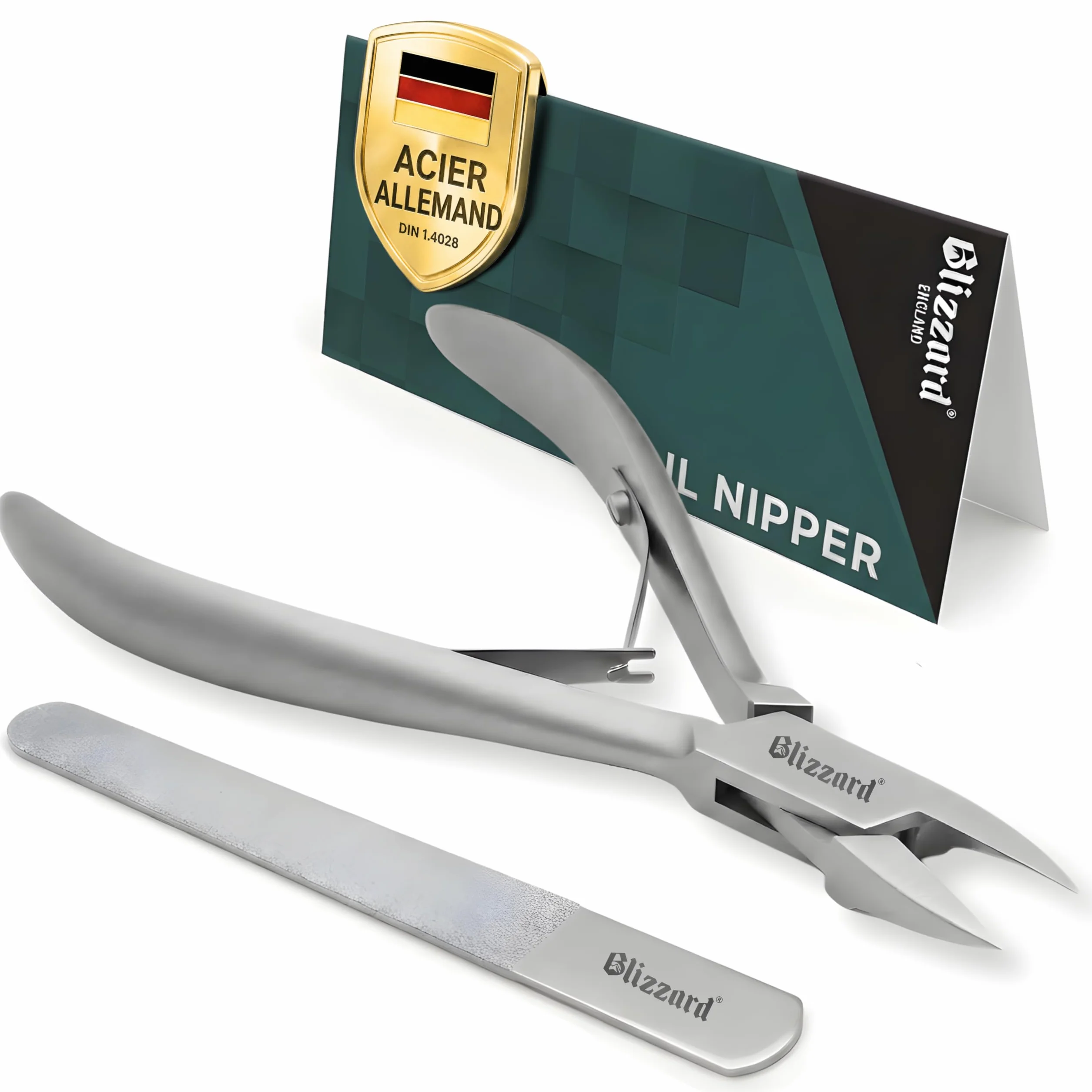 Blizzard Pince à Ongles Pieds pour Ongles Incarnés et Épais - Coupe-Ongles Professionnel en Acier Inox - 13cm Mors Plats