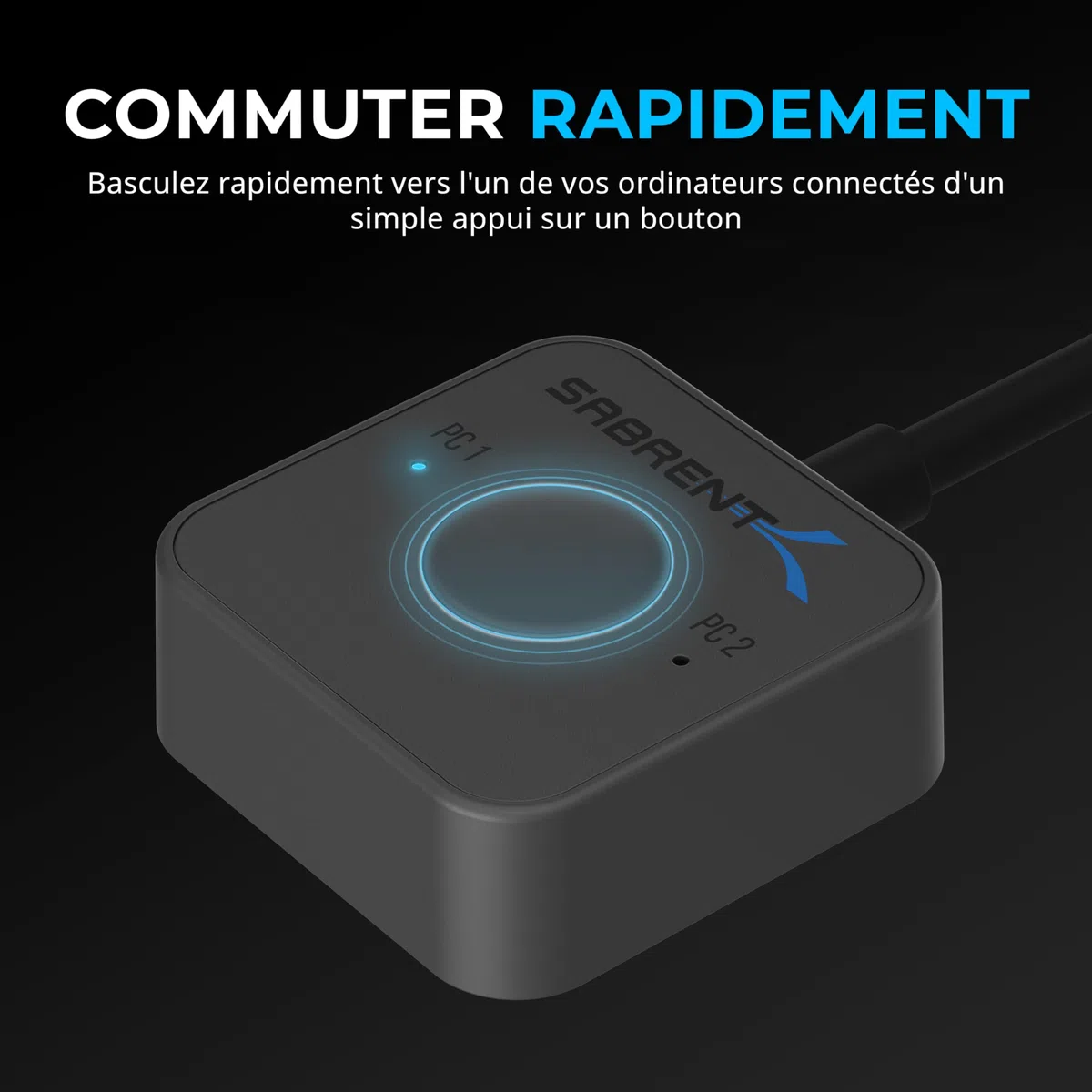SABRENT Commutateur KVM Thunderbolt4, partage de périphériques avec 3 ports TB4 40 Gbit/s, 2 de charge USB-C 60W(PD 3.0)| 4 ports USB-A 3.2x2 10 Gbit/s| Résolution 4K@144 Hz/8K@60 Hz DSC (SB-TB4K)