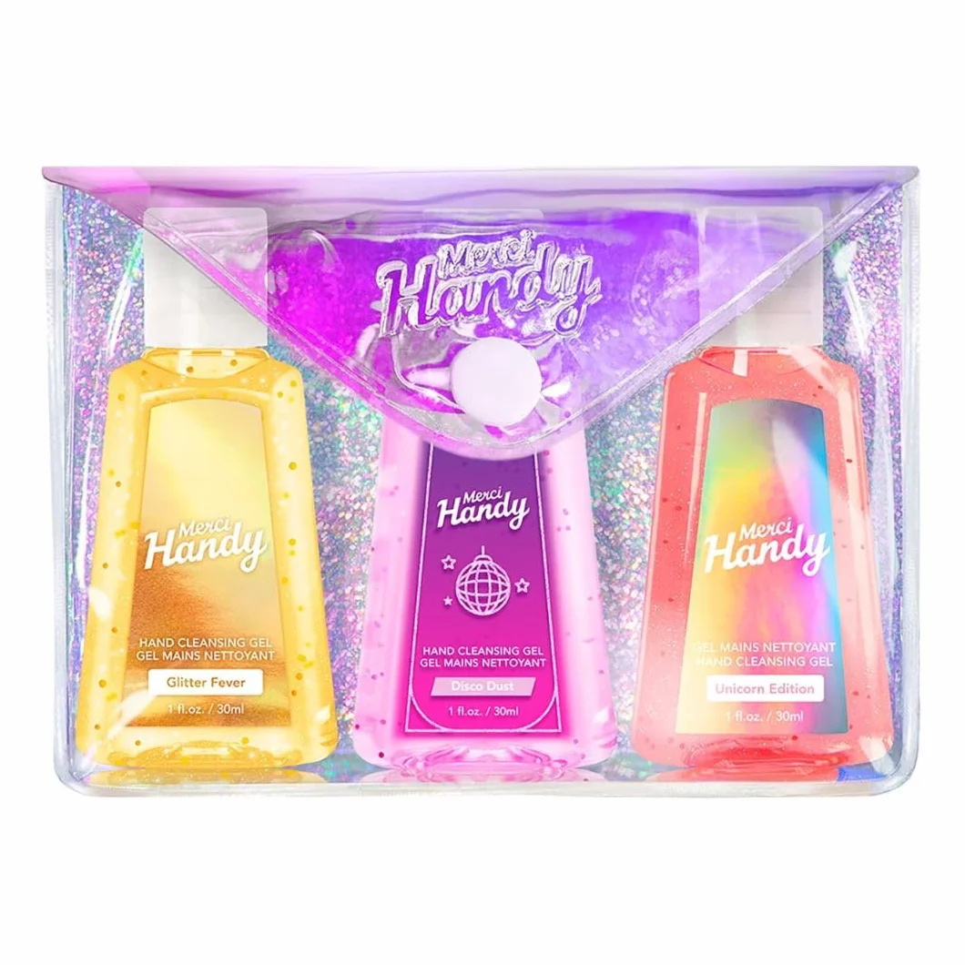 Merci Handy Gel Mains Glitter Fever 30ml x 3 Nettoyage Efficace Sans Rinçage