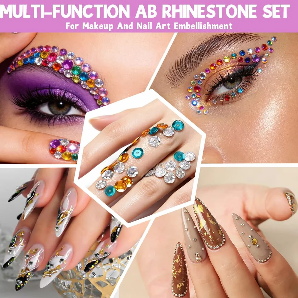 Lot de 12000 Pierres Strass pour Ongles 3mm Nail Art avec Stylo à Cire et Pincette