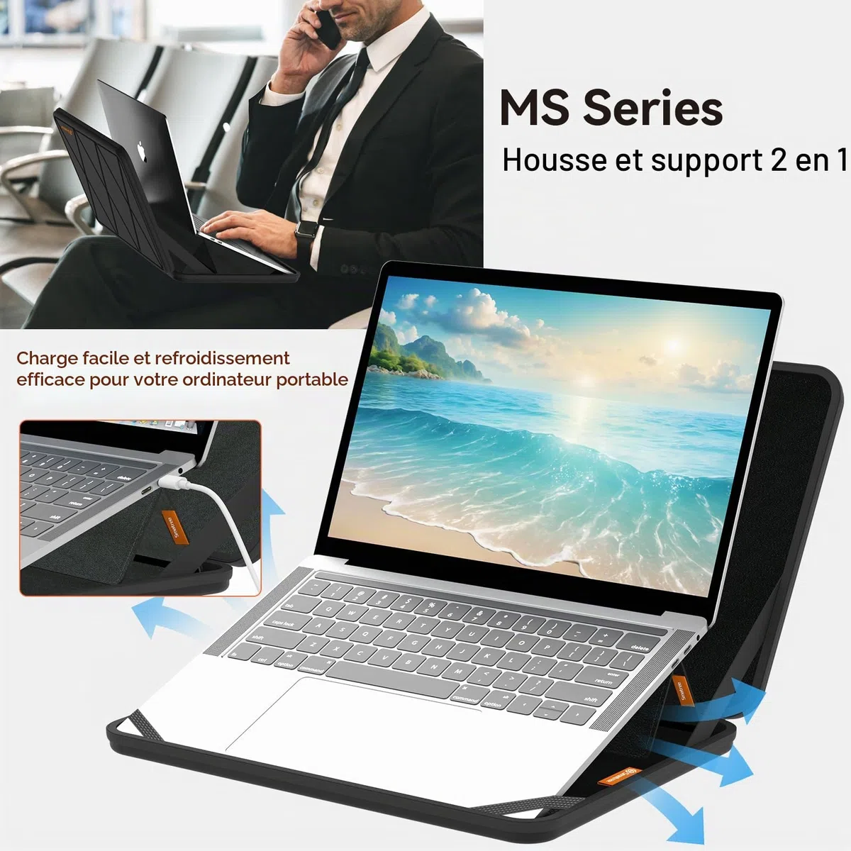 Smatree MS56 Housse de Protection en EVA Rigide avec Support Compatible pour 14 Pouce Lenovo ThinkPad L14 Gen 5/X1 Yoga Gen8/7/6 2 in 1,X1 Carbon Gen11/10,pour IdeaPad Flex 5i/5,ThinkBook 14 Gen 6/7
