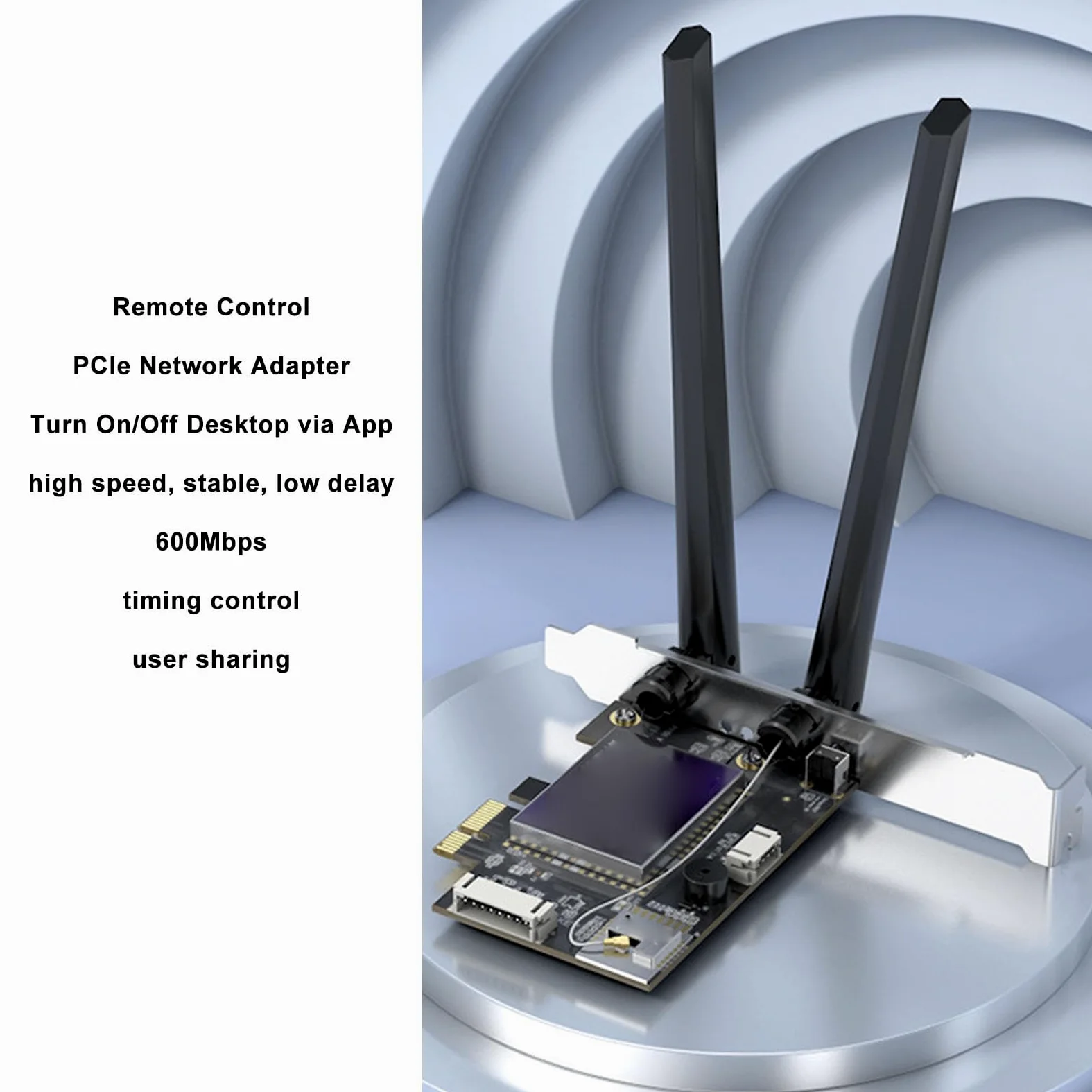 Carte WiFi PCIe, Double Bande 2,4g 5G Blue Tooth 4.2 Contrôle de l'application avec des Antennes 6DBI pour Les PC de Bureau