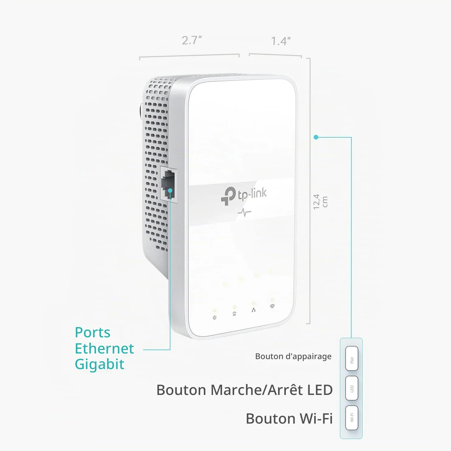 TP-Link Powerline Wi-Fi Extender (TL-WPA7617) - AV1000 Powerline Ethernet Adapter with AC1200 Dual Band Wi-Fi, Gigabit Port, Passthrough, OneMesh, Ethernet Over Power, Plug & Play, Add-on Unit