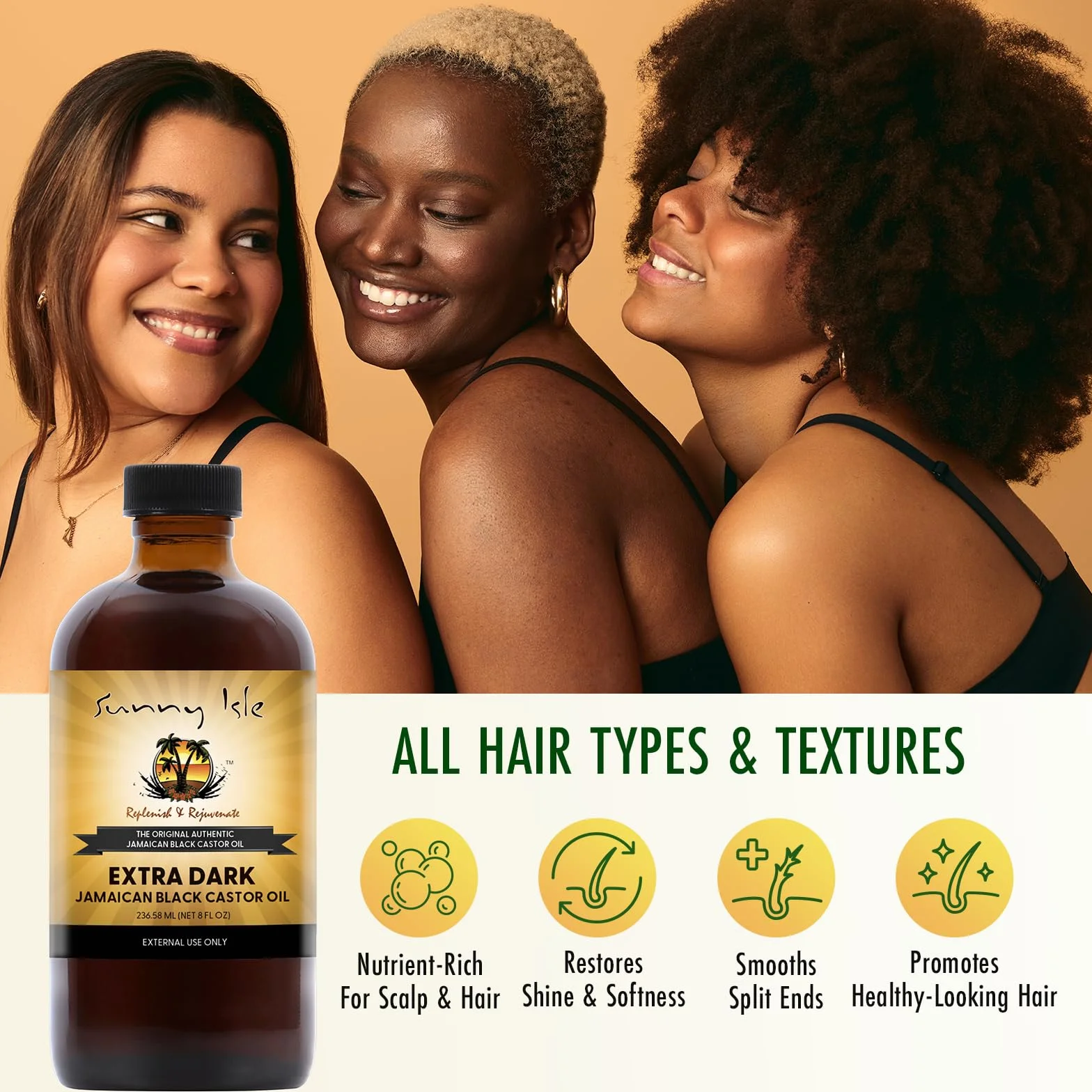 Sunny Isle Jamaican Extra Dark Huile de Ricin 236 ml