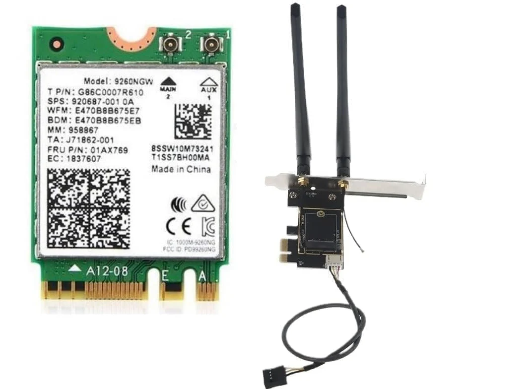 AC9260 Desktop Wi-FI Kit | PCIe x4 | 1.73 Gbps | Bluetooth 5.1 Support | Wi-FI 5 Wireless-AC No vPro 9260NGW (Wi-FI 5)