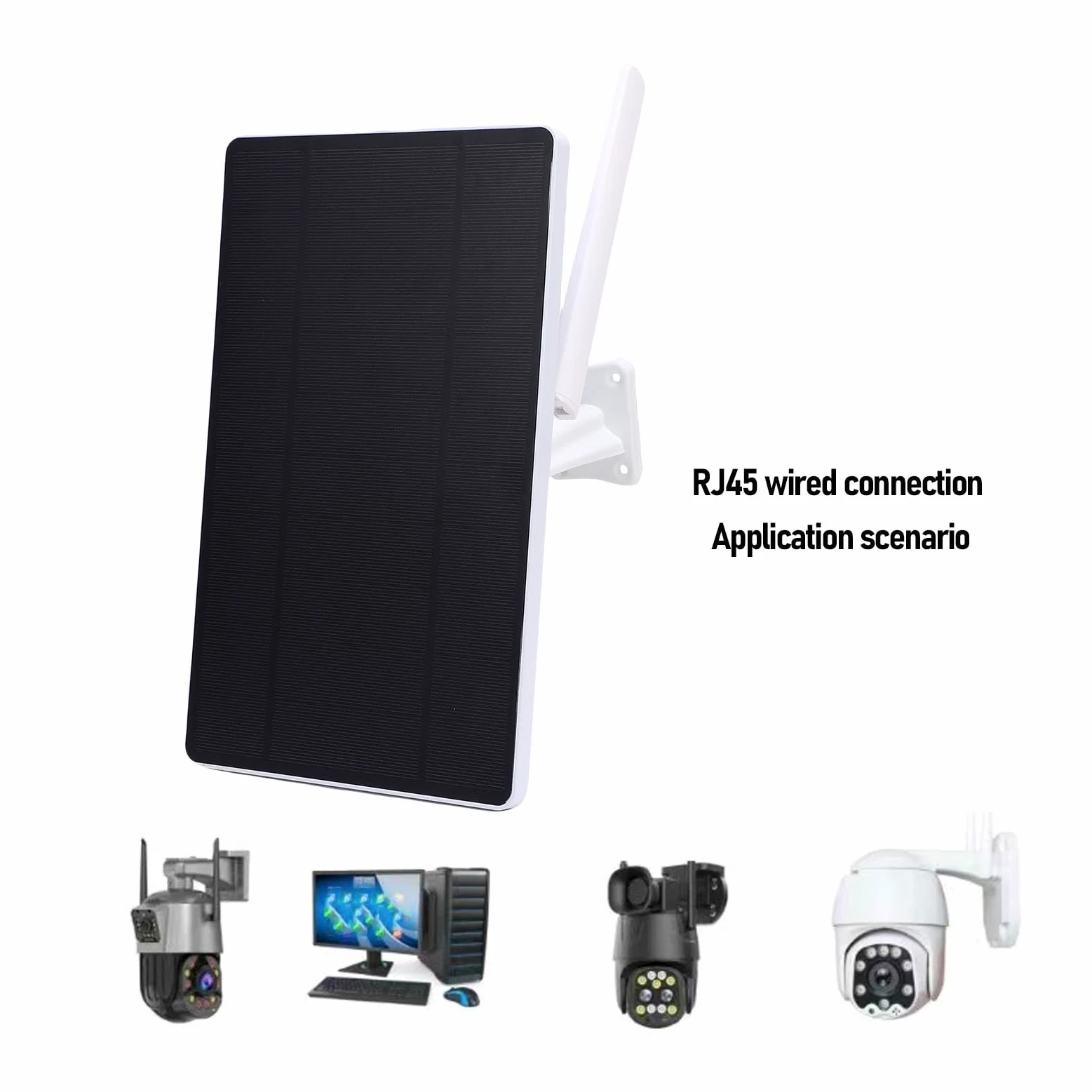 Buachois Routeur Solaire 4G LTE WiFi Extérieur IP66, Modem sans Fil Alimenté par Énergie Solaire pour Camping Car et Caméra jusqu'à 8 Appareils (Version européenne)