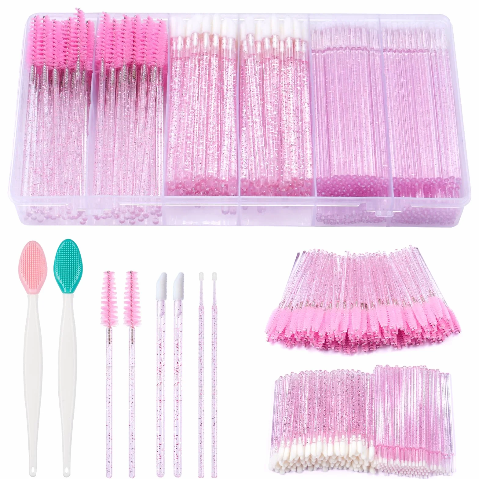Jetables Cils Lèvres Brosses Nettoyage 302PCS Goupillon Cils Sourcil Micro Applicateurs
