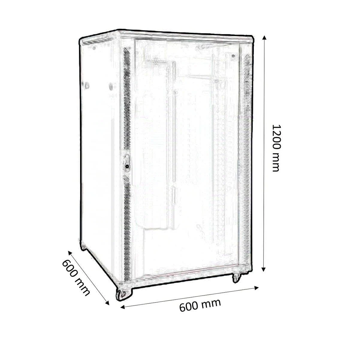 KIMEX - Baie de Brassage 19" 24U 600x600mm - Rack Serveur Informatique au Sol - Armoire Réseau 19 Pouces - Charge Max 800 kg - Ref 112-6624K