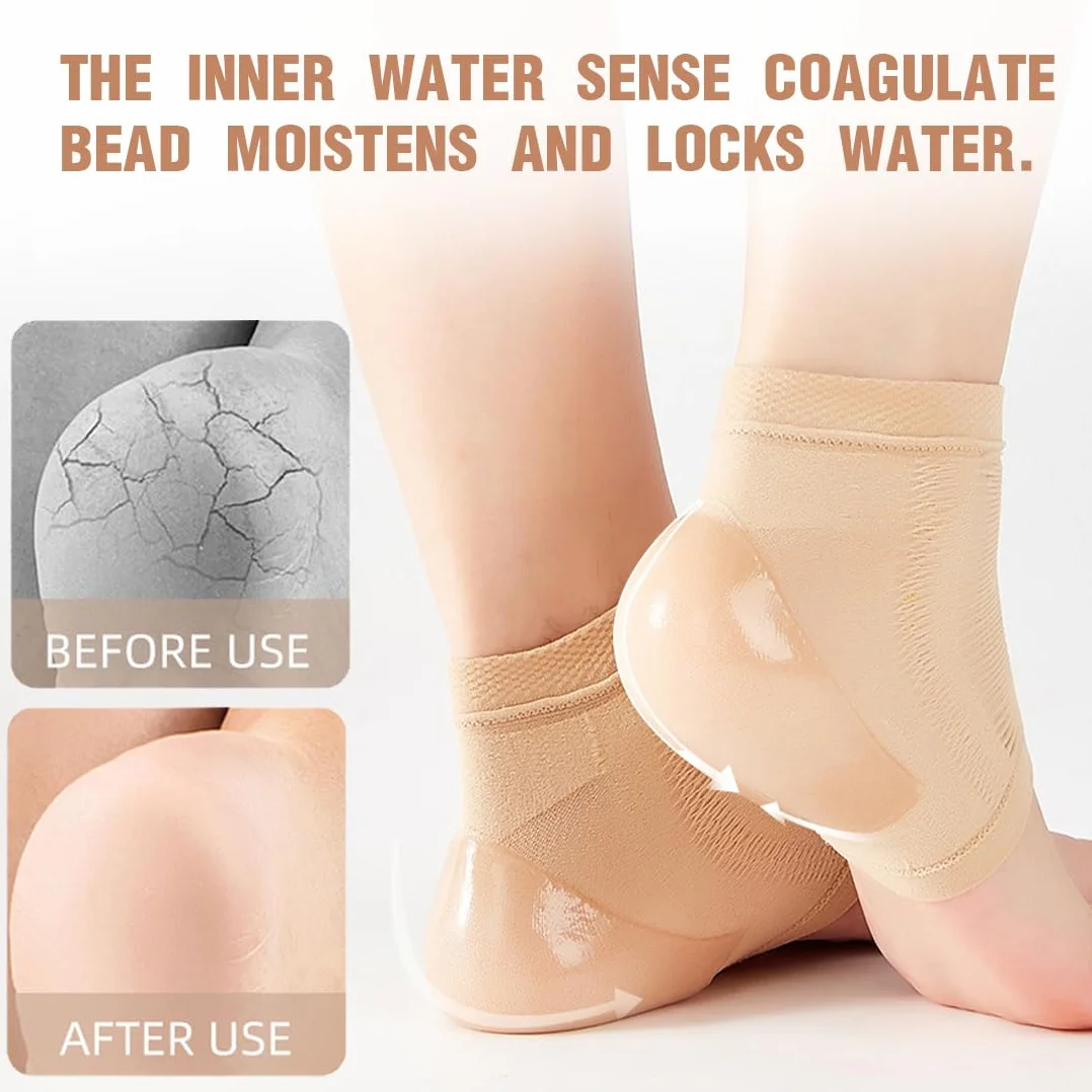 Chaussettes Hydratantes pour Talons Gelées à Bout Ouvert pour Talons Secs et Crevassés pour Femmes et Hommes