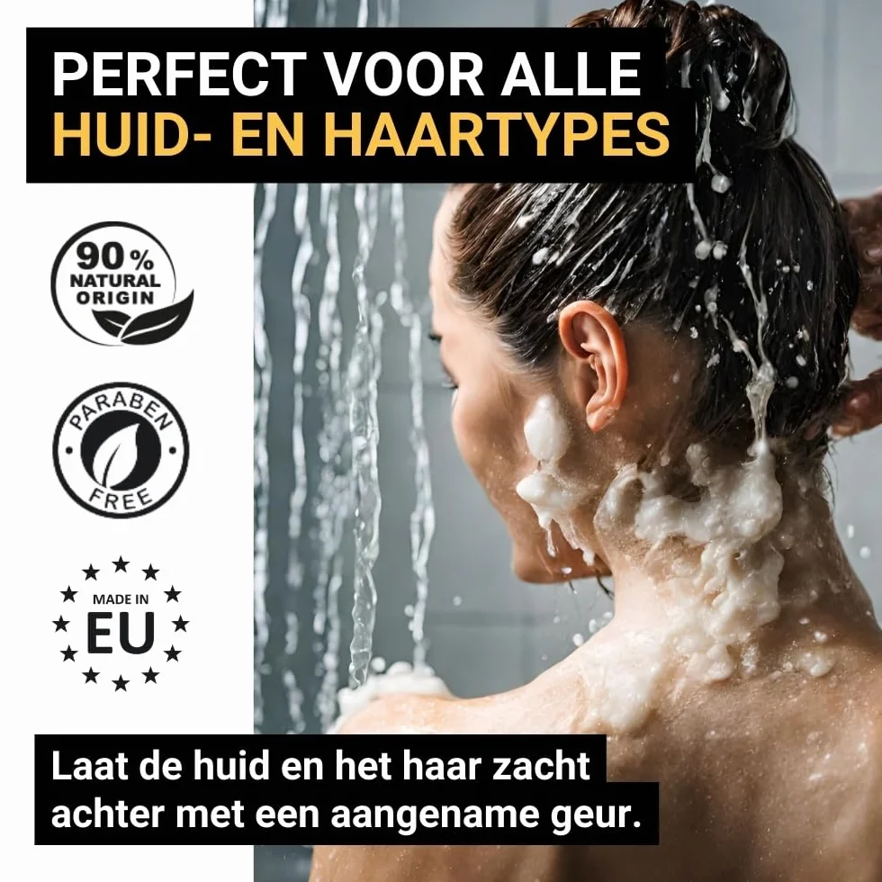Gel/Shampooing 2en1 BLACK Line 5 ltr. 90% Natural Origin Recharge doseur Après-shampooing sans Parabènes Fabriqué l’UE