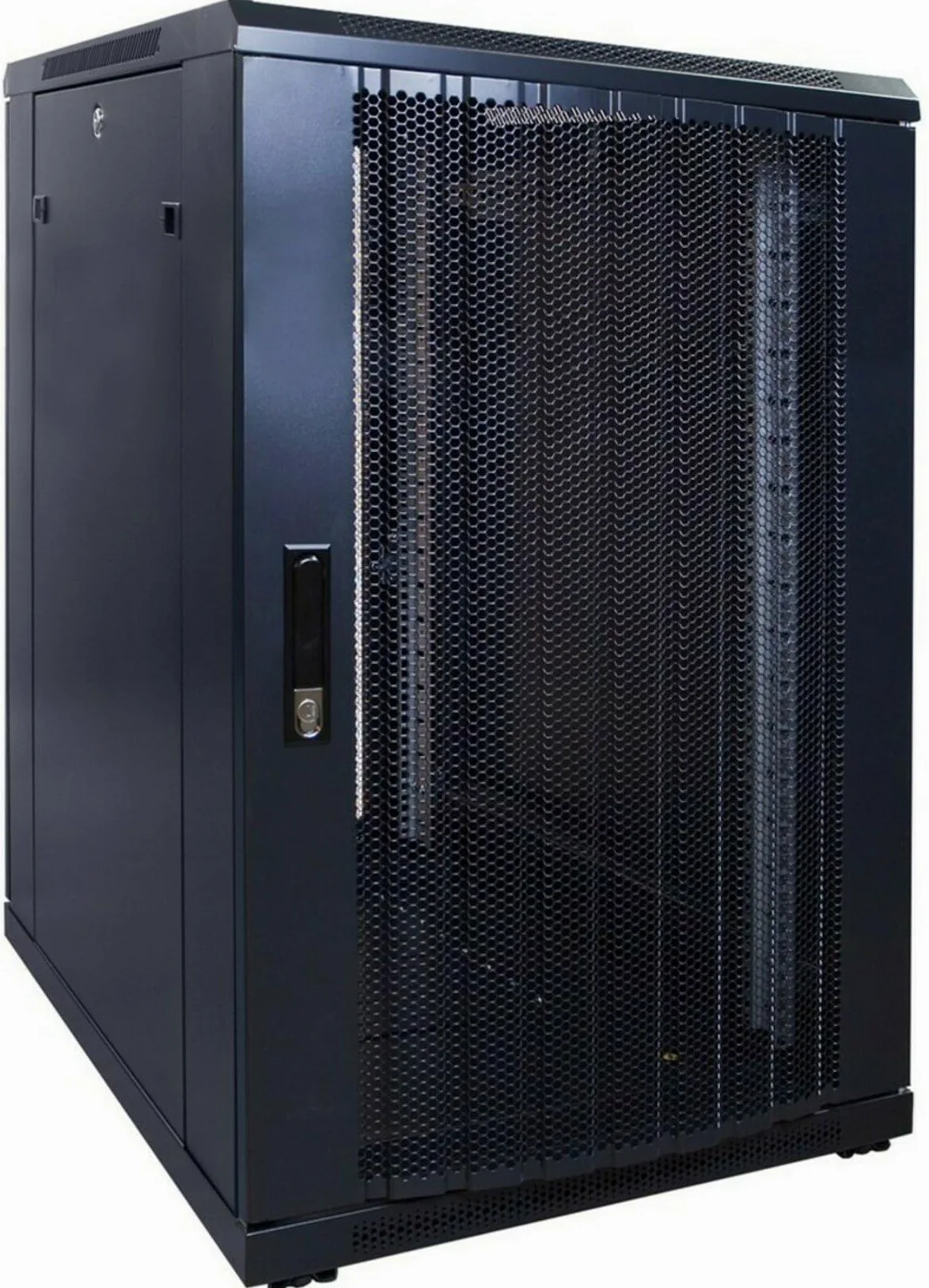 Baie de Serveur 18U avec Porte perforée 600x800x1000mm (LXPXH) - Noir