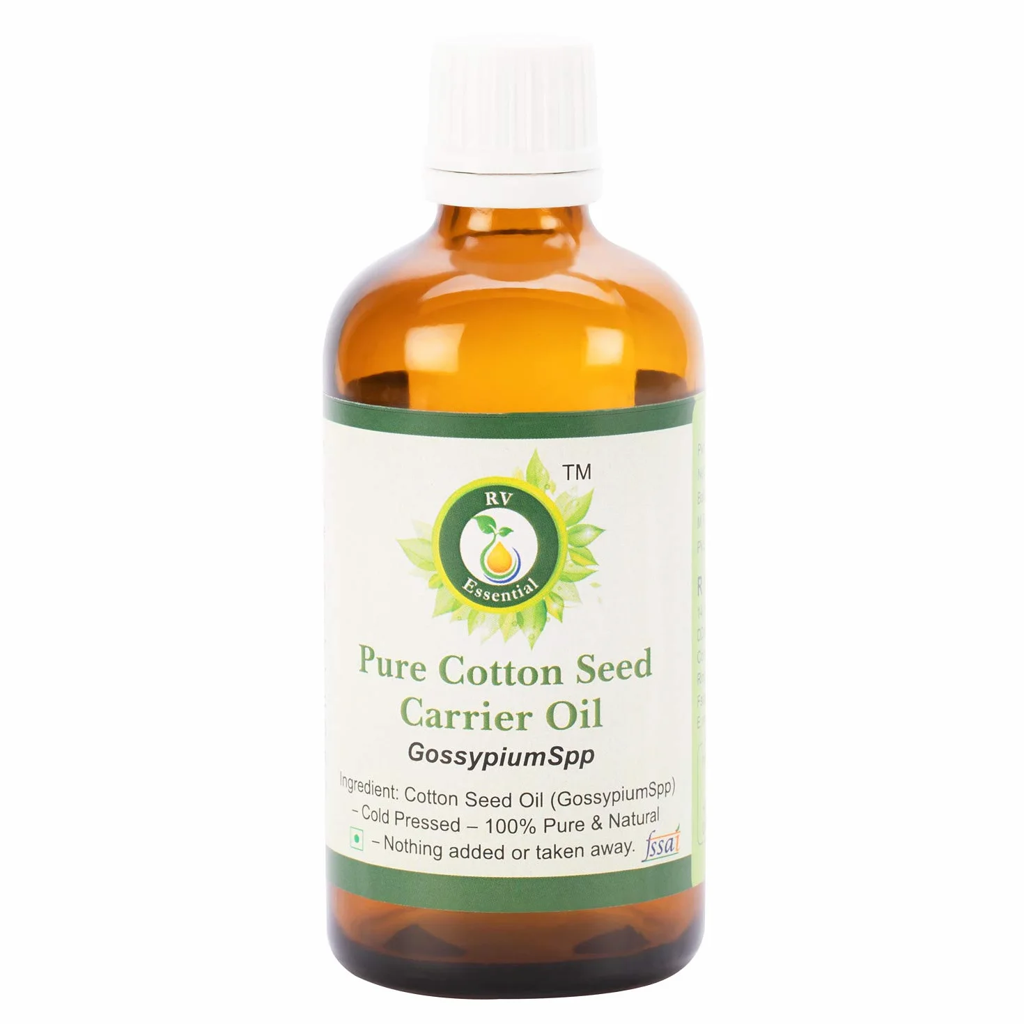 Huile de graine de coton pure 100% naturelle pressée à froid 10ml R V Essential