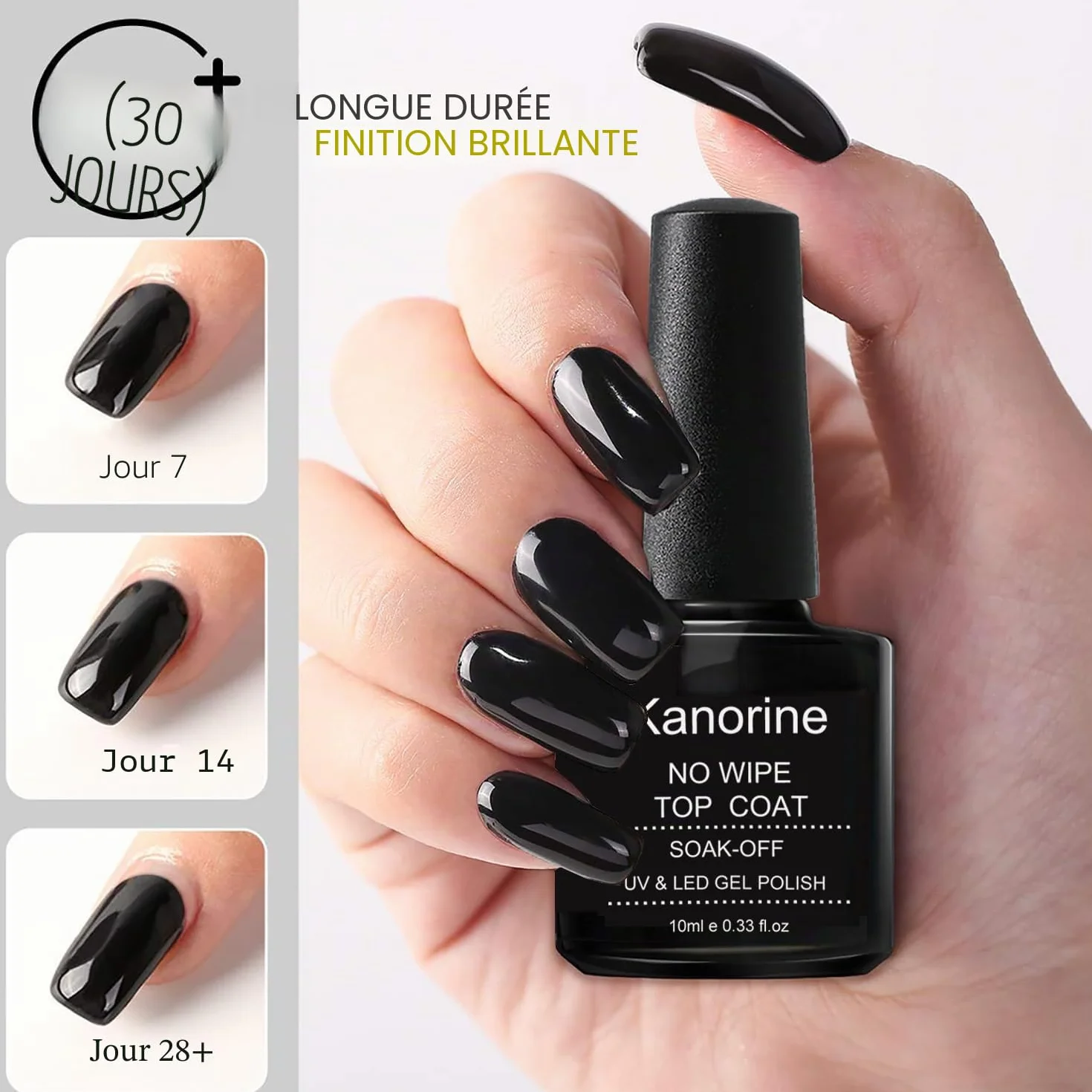 No-Wipe Top Coat Semi Permanent UV/LED Gel Nail Polish 10ml