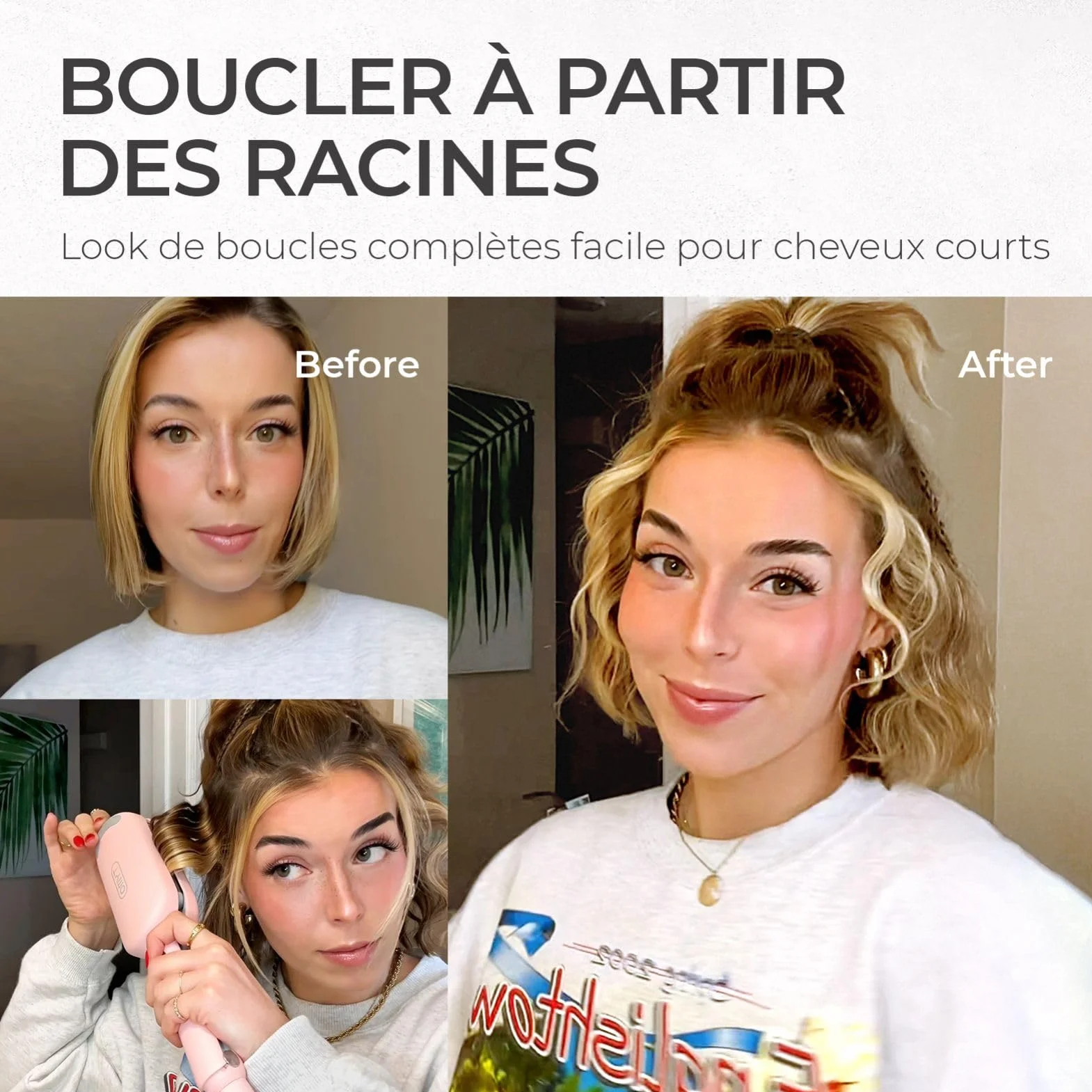 TYMO ROVY Boucleur à Cheveux 32mm Fers à Onduler Grandes Boucles 4 Températures Réglables Affichage LED Anti-brûlure