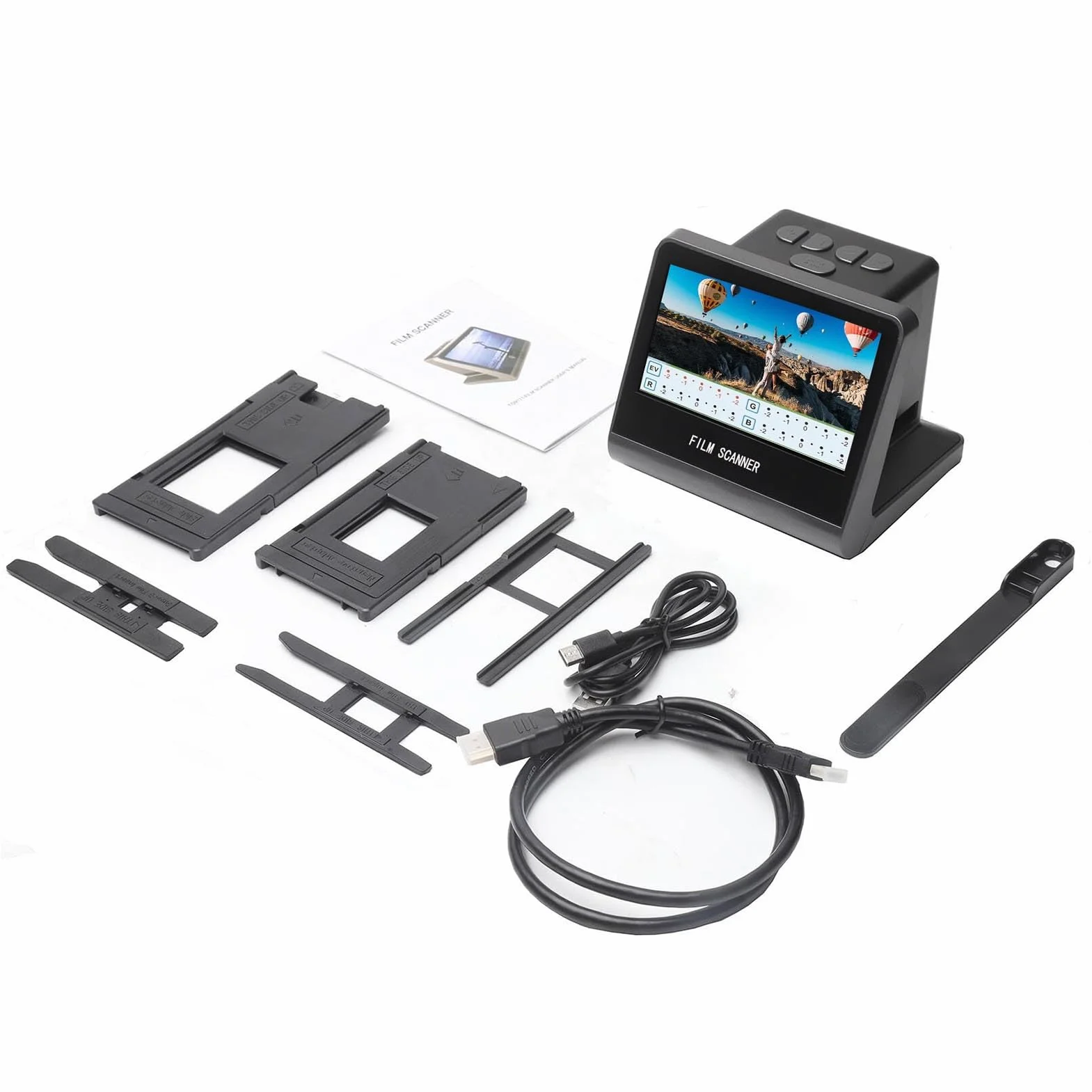 Garsent Scanner de Film Numérique Haute Résolution 22 MP, écran LCD 5 Pouces, Mémoire 16 Go, Convertit Les Diapositives Monochromes Négatives Noires en Photos JPEG pour L'édition du Scanner de Film