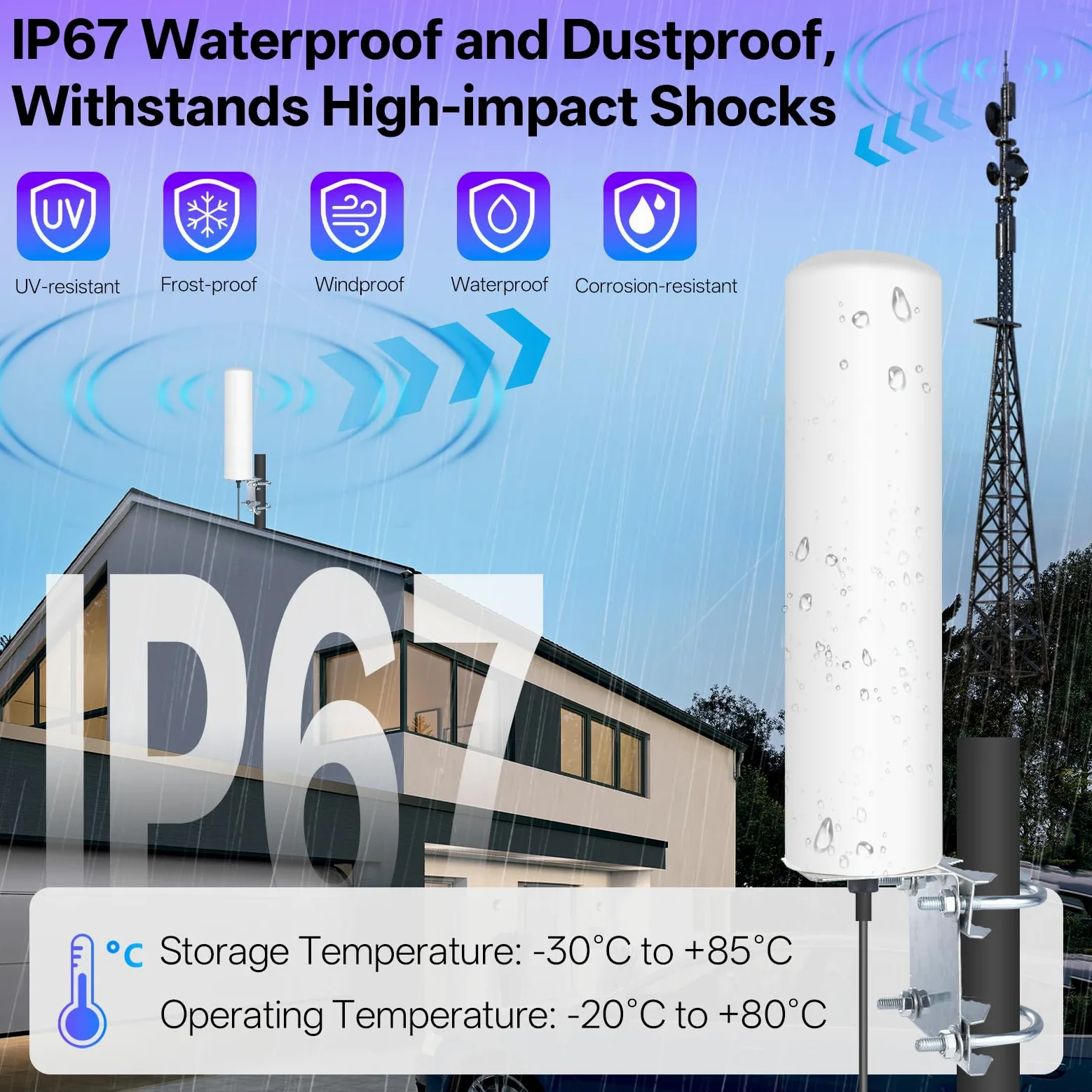 High Gain 10-12dBi Antenne 4G LTE à Gain élevé Longue Portée avec Prise SMA/Adaptateur Double Connecteur TS9 Compatible avecHuaweiZTE 4G LTE Hotspot Router ModemNetgearNighthawk M1 MR1100