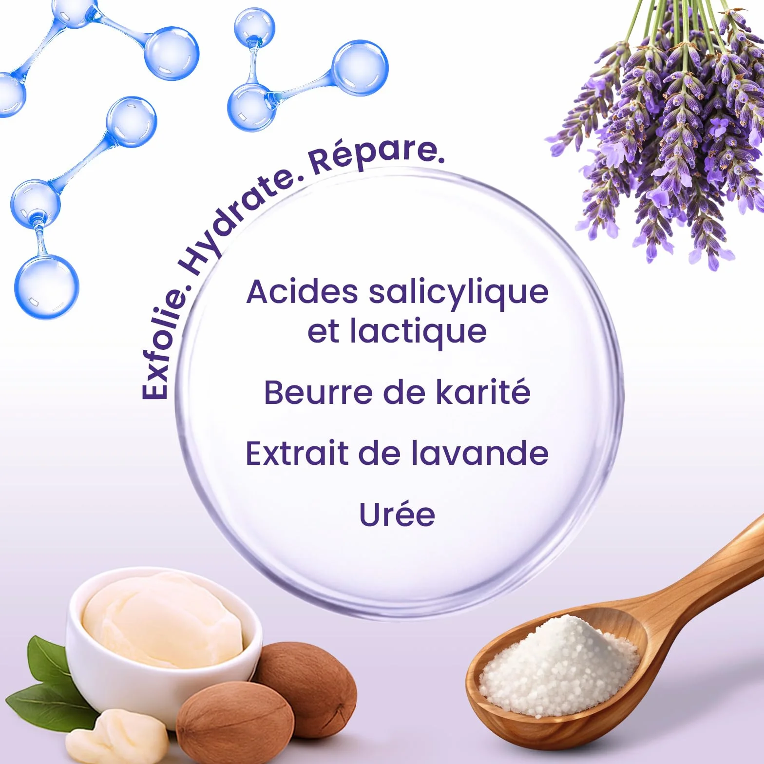 Masque Pied Exfoliant 6 Paires – Peeling Pied Hydratant au Beurre de Karité & Lavande, Chaussettes Exfoliantes