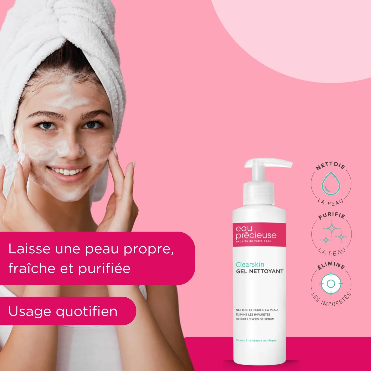 Eau Précieuse Trousse Mes Indispensables 3 Soins Visage Lotion Purifiante Gel Nettoyant Soin Anti-Imperfections