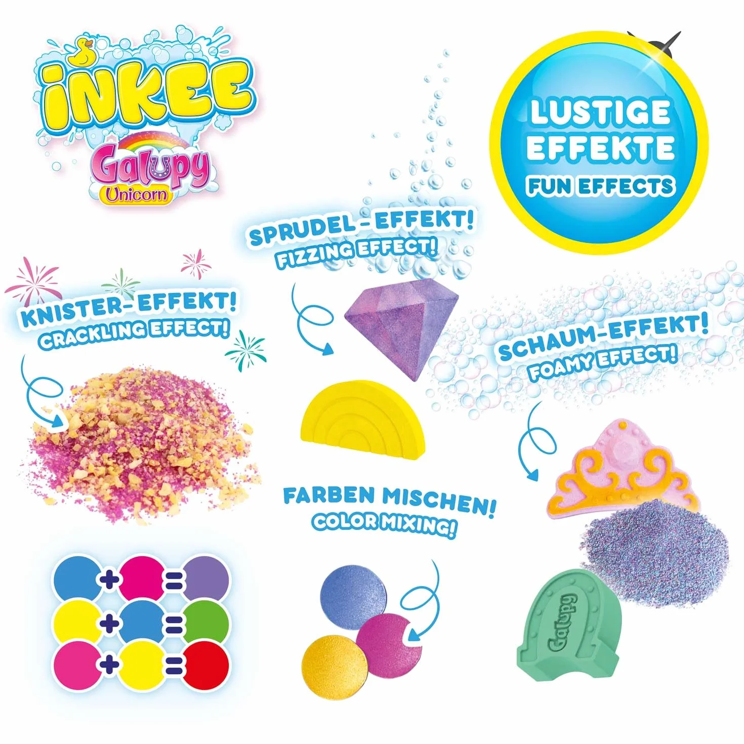 Coffret de Bain Licorne avec 7 Additifs pour Enfants - Bombes de Bain Licorne