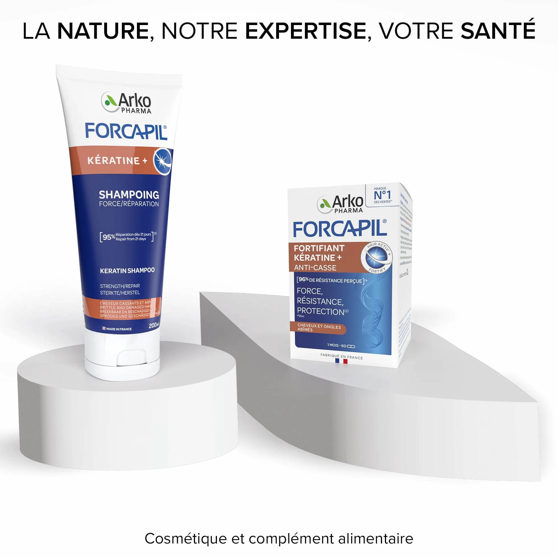Arkopharma Forcapil Fortifiant Kératine+ Programme 3 mois 120 Gélules