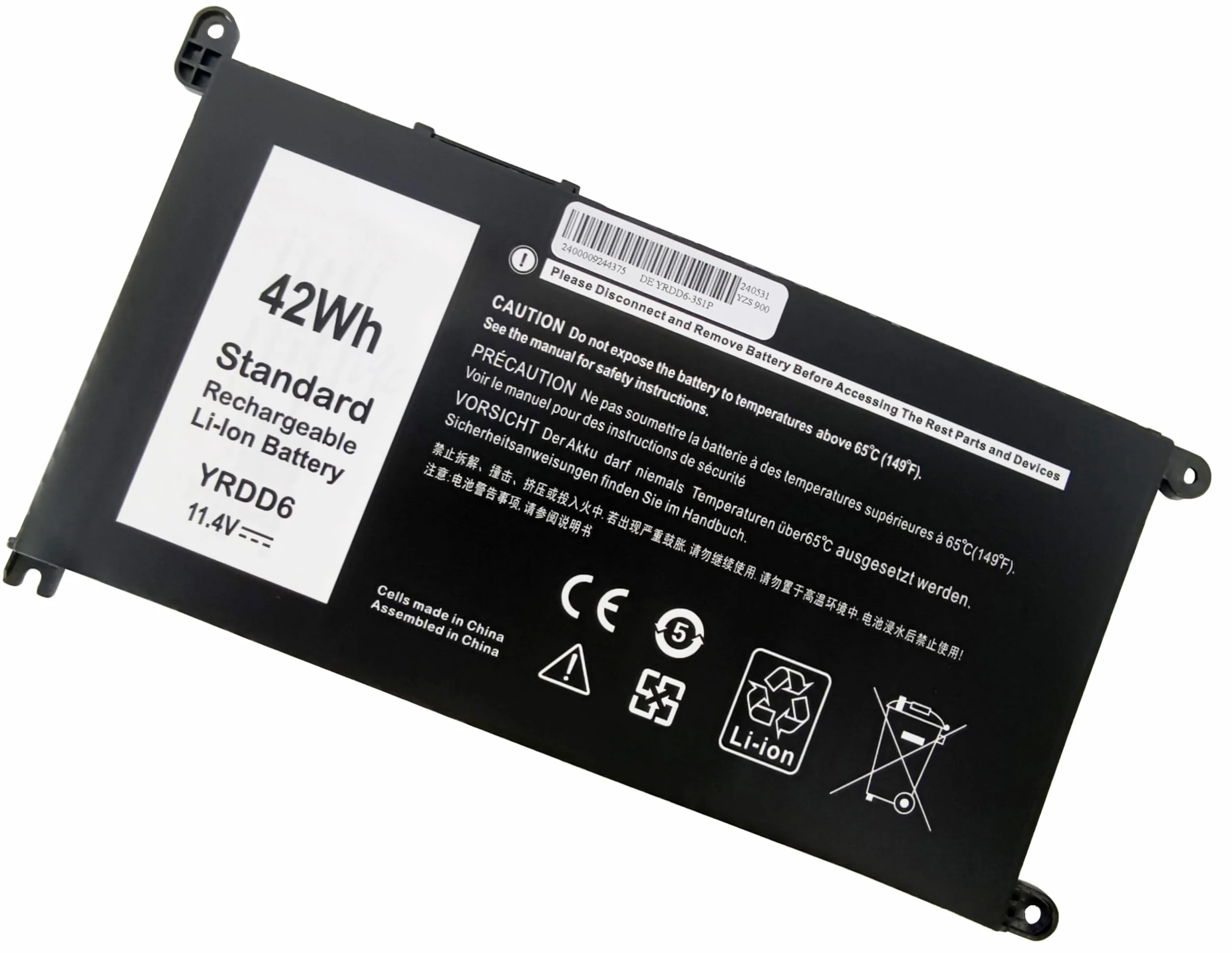 YRDD6 pour Dell Inspiron 5481 5583 3584 3781 Vostro 5481 5581 3583 5590 5490 3500 Latitude 3500, 42Wh