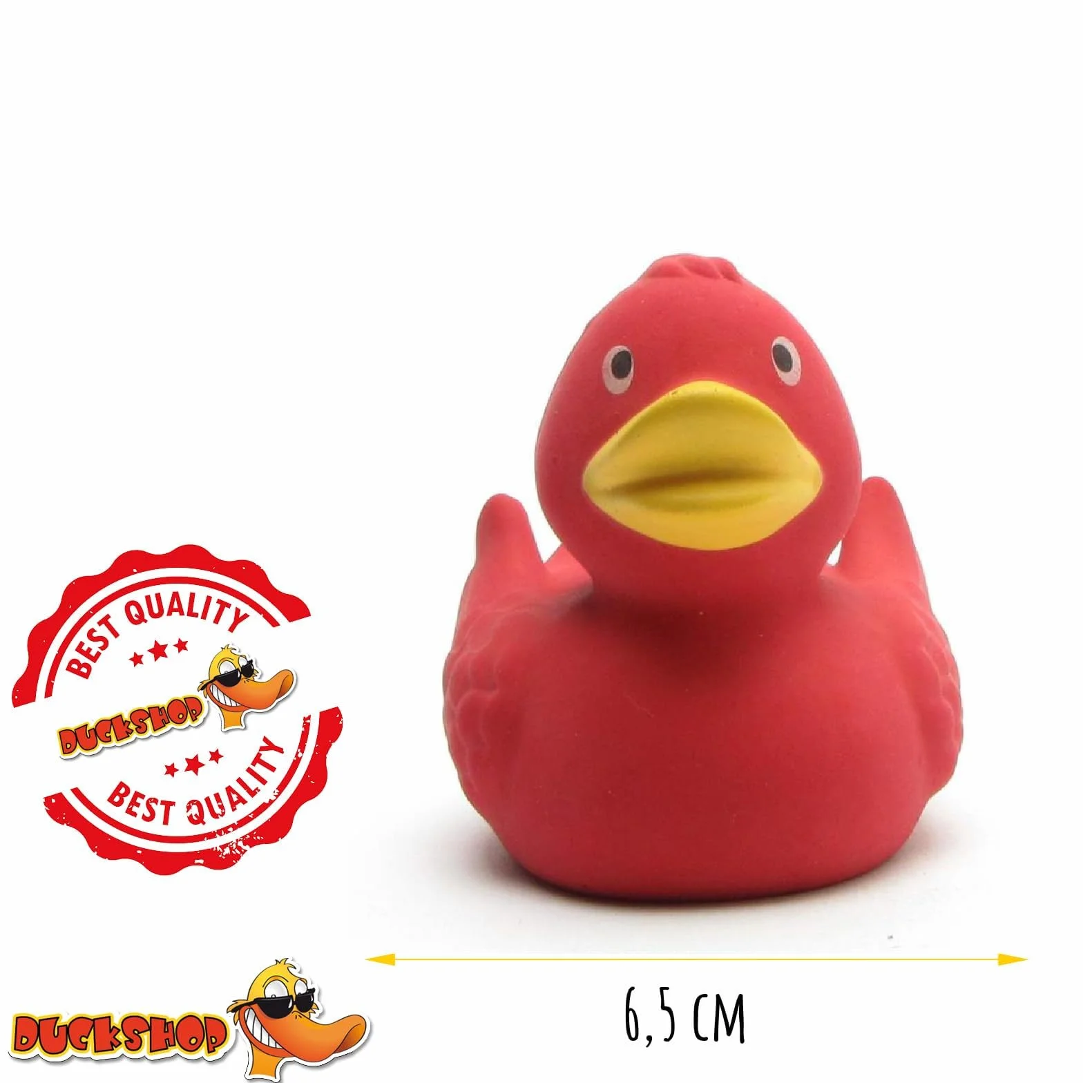 Canard de bain en caoutchouc naturel rouge 7,5 cm
