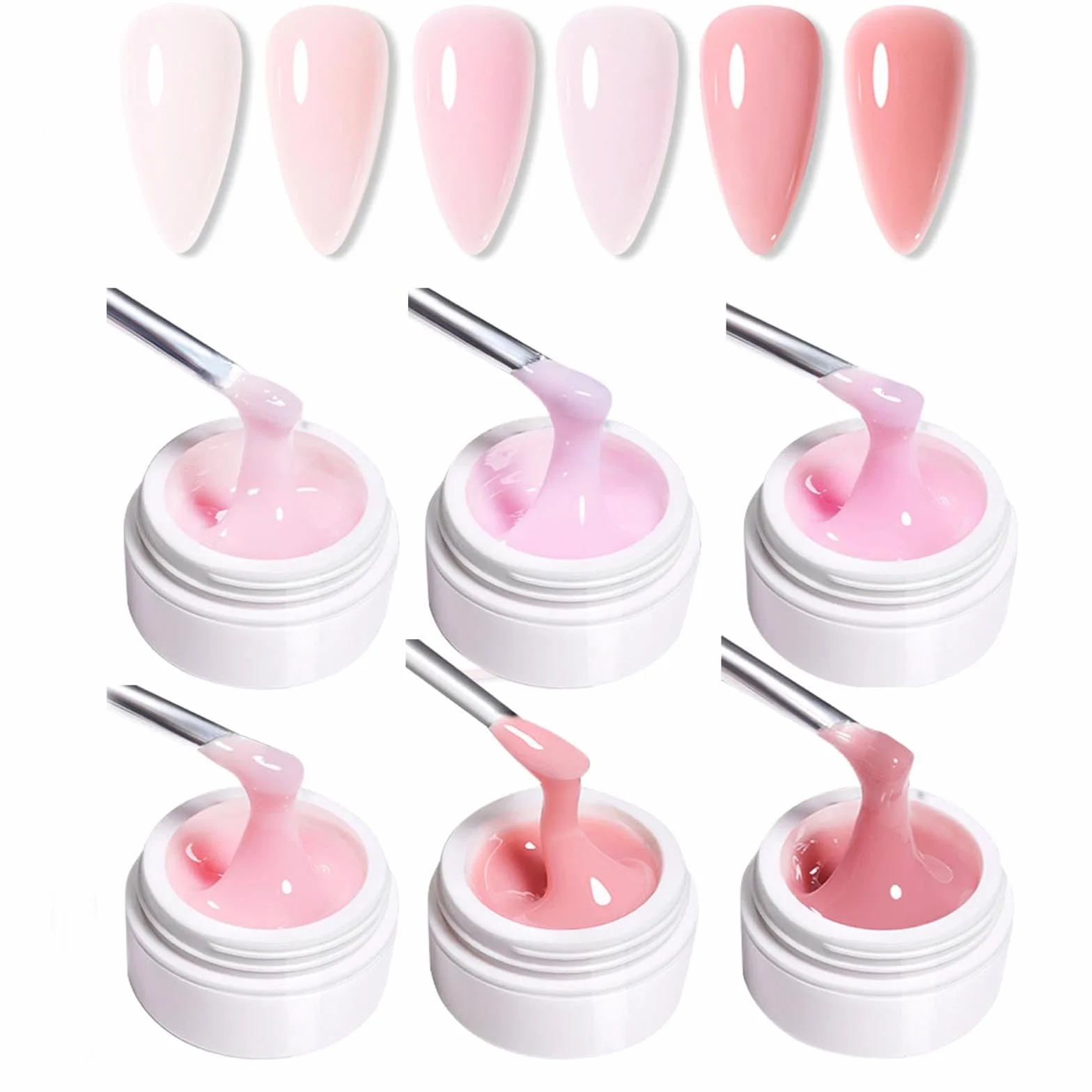Gel de construction pour ongles Lot de 6 extensions