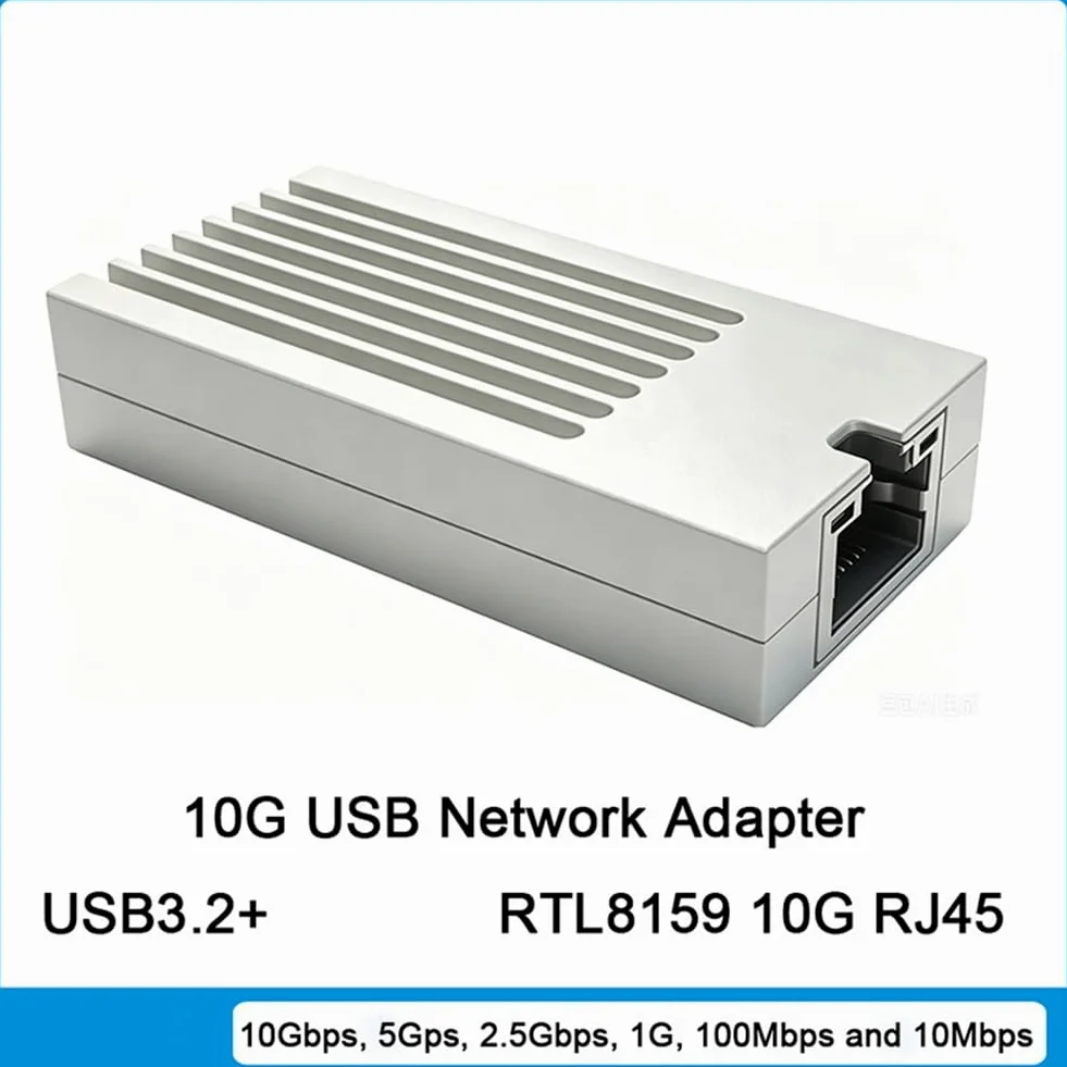Adaptateur de Carte Réseau 10GbE-T9 Puce RTL8159 Adaptateur de Carte Réseau sans Portable USB 3.2 Gen2
