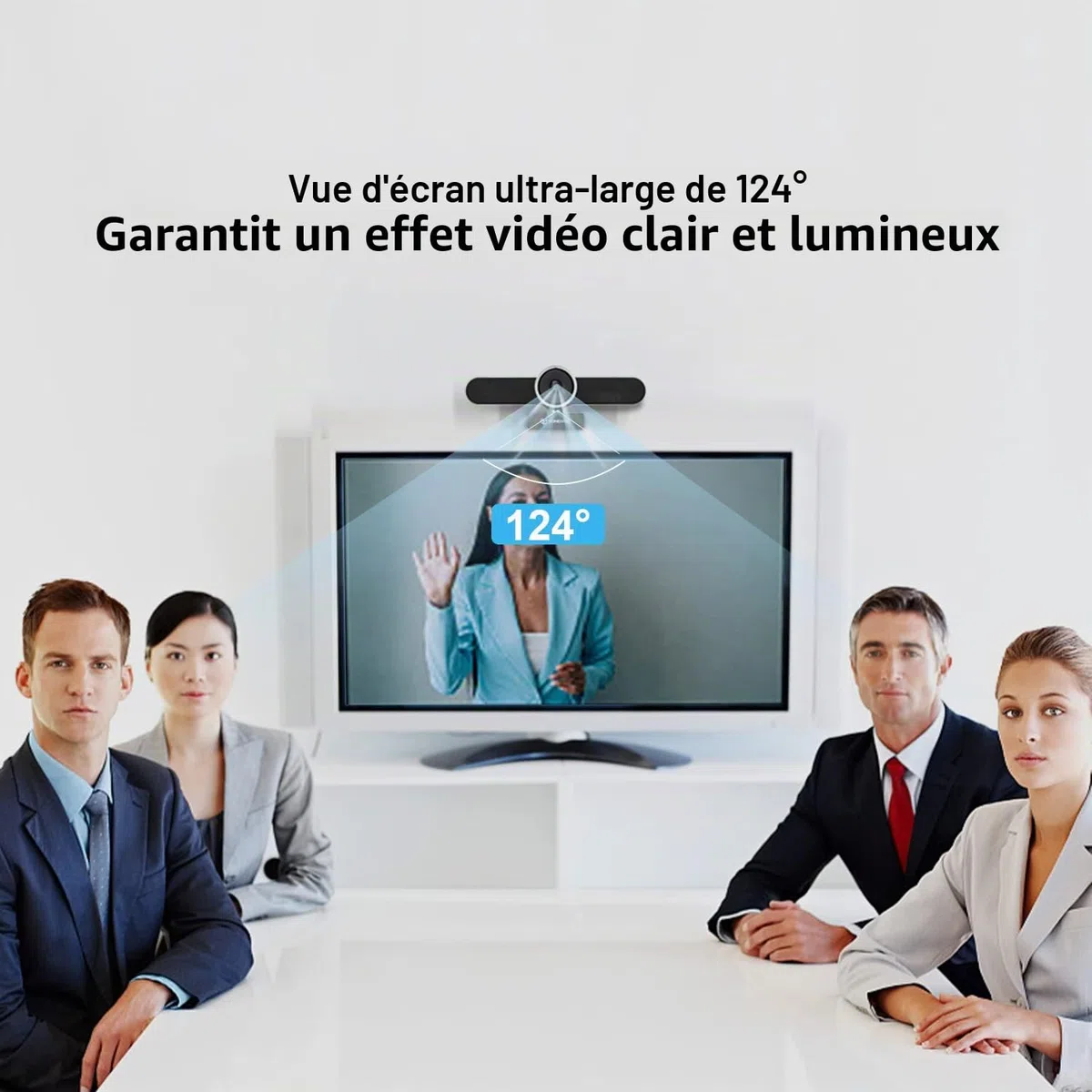 TONGVEO Webcam 4K pour conférence - Caméra avec mic et haut-parleur - Grande angle AI Auto Framing - Zoom compatible