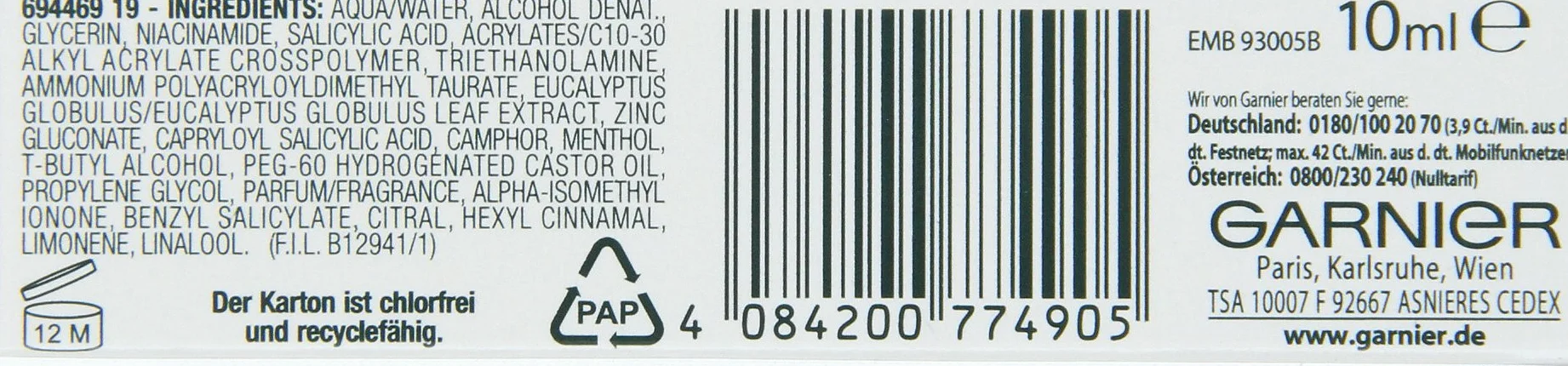 Garnier Stylo Anti-Boutons S.O.S. 3 x 10 ml Nettoyage Visage Anti-Bactérien