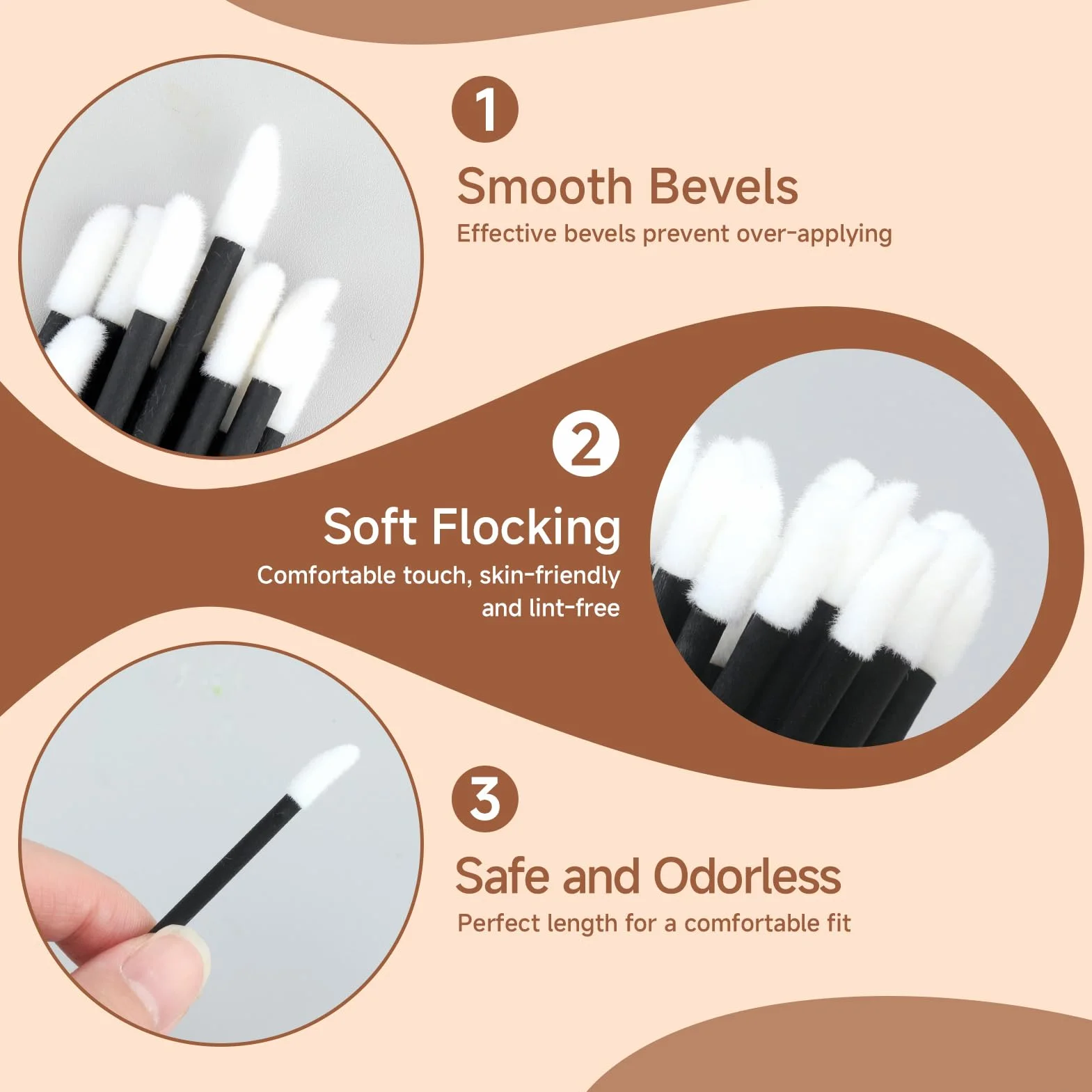 Pinceau à Lèvres Jetable 400pcs, Applicateur Brosse à Lèvres, Kit de Maquillage Professionnel (Noir)