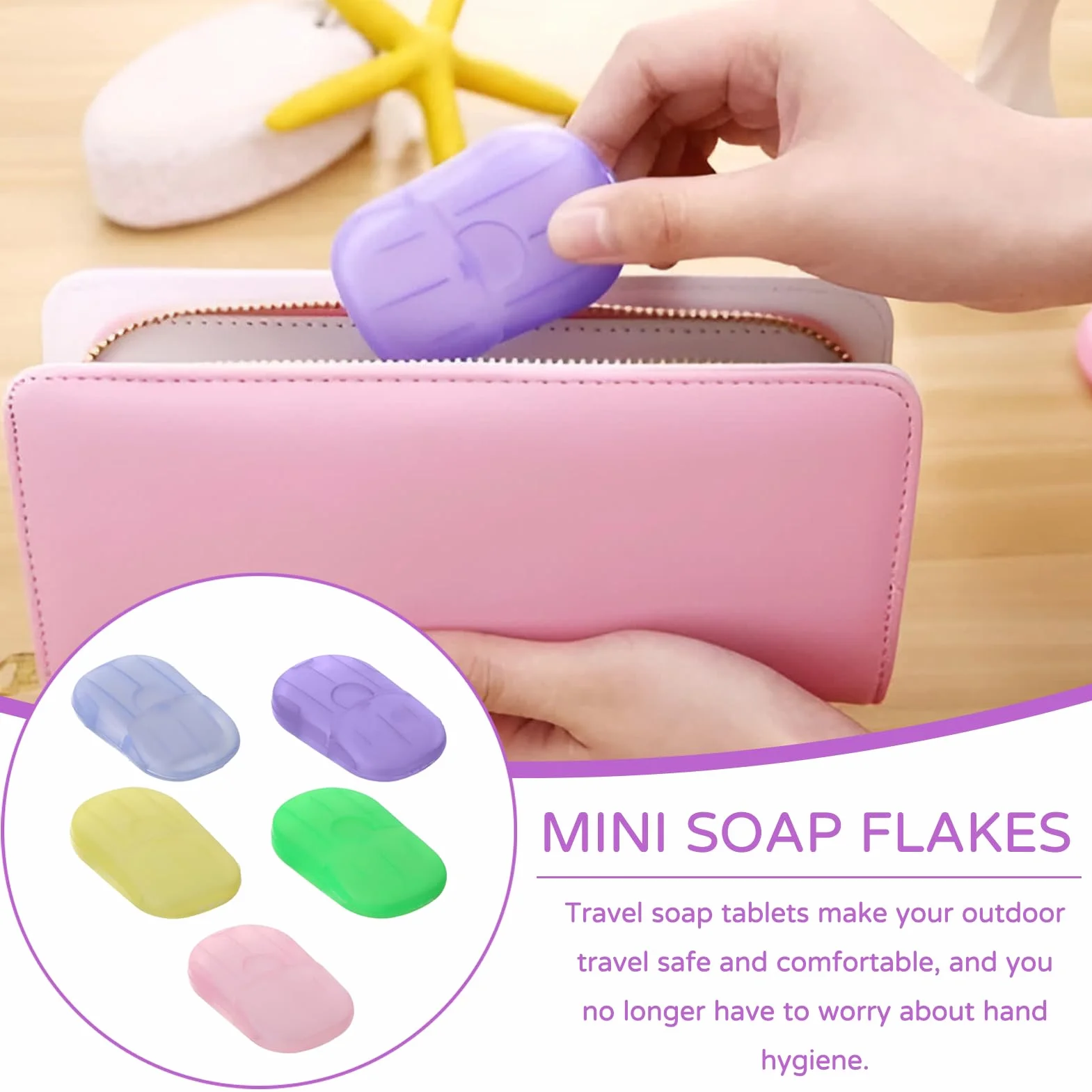 Savon Mini Portable Feuille De Savon Cadeau Invité 100 Pcs Avec 5 Boîtes