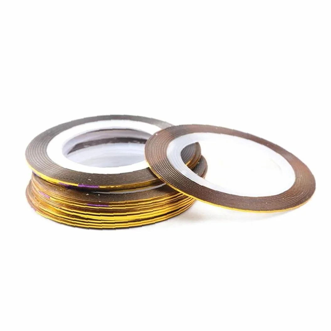 20 Rouleaux Bande Ruban Argenté Or Autocollants Vernis Ongles Foils Décoration Manucure Adhésif