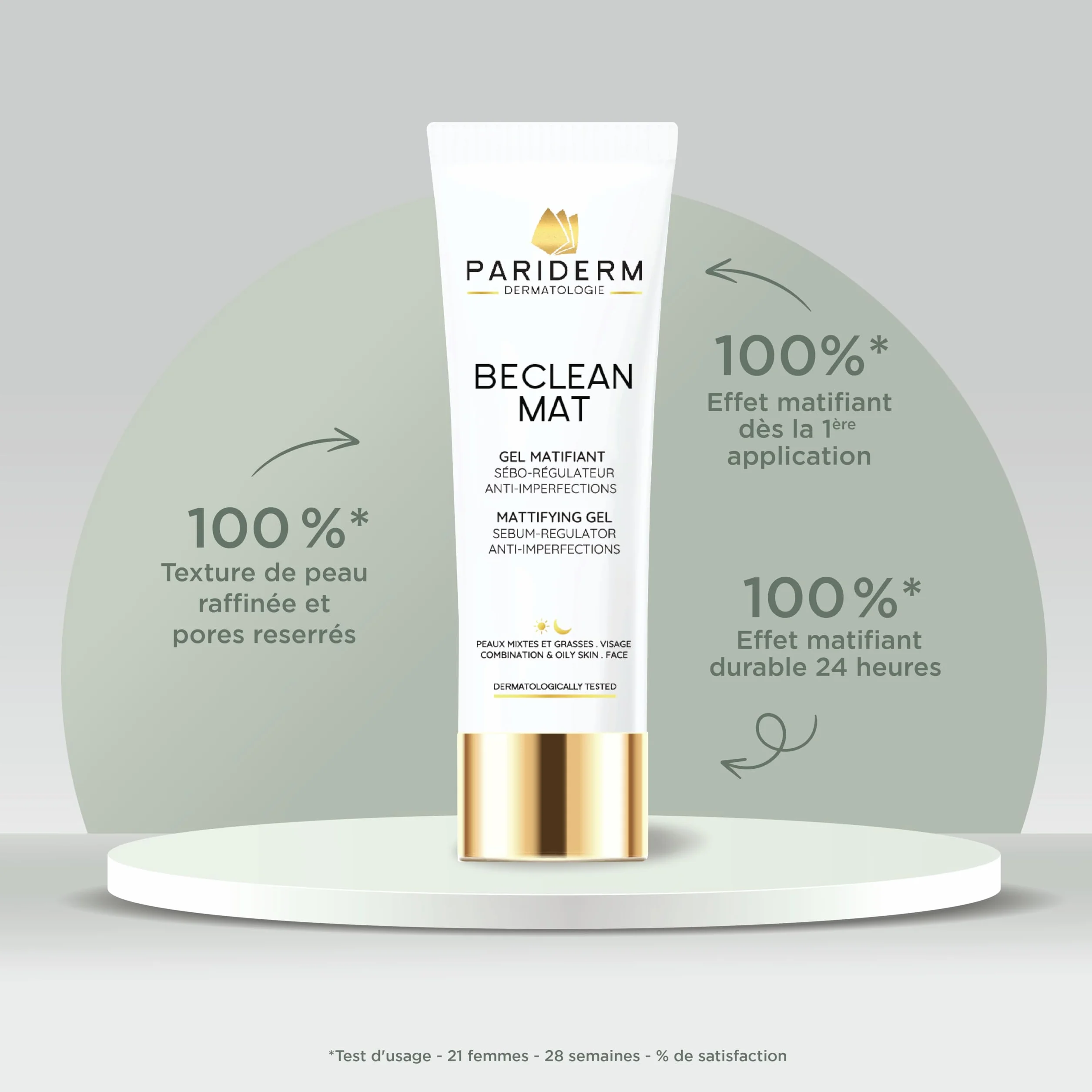 BECLEAN MAT Gel Matifiant Séborégulateur Anti-Imperfection 50 ml