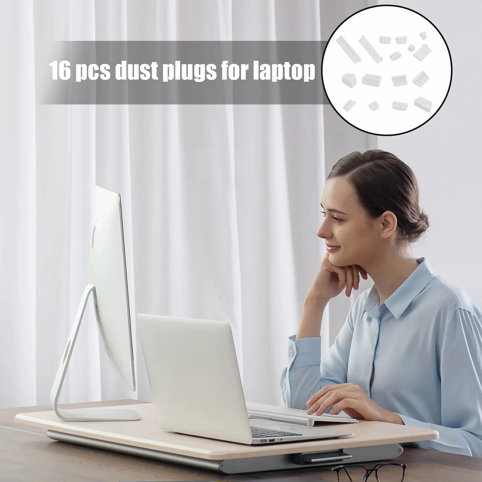Cache anti-poussière USB C Type C, 16 pièces, bouchons silicone pour port ordinateur portable